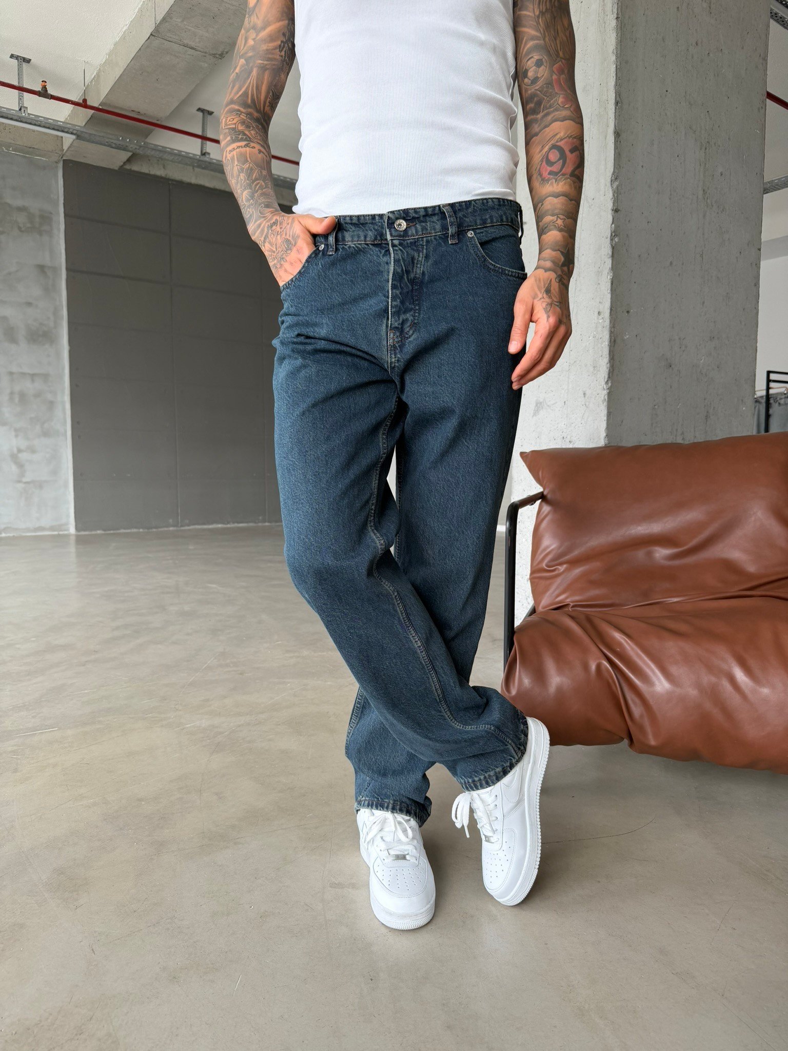 Premium  Baggy Pantolon - İndigo