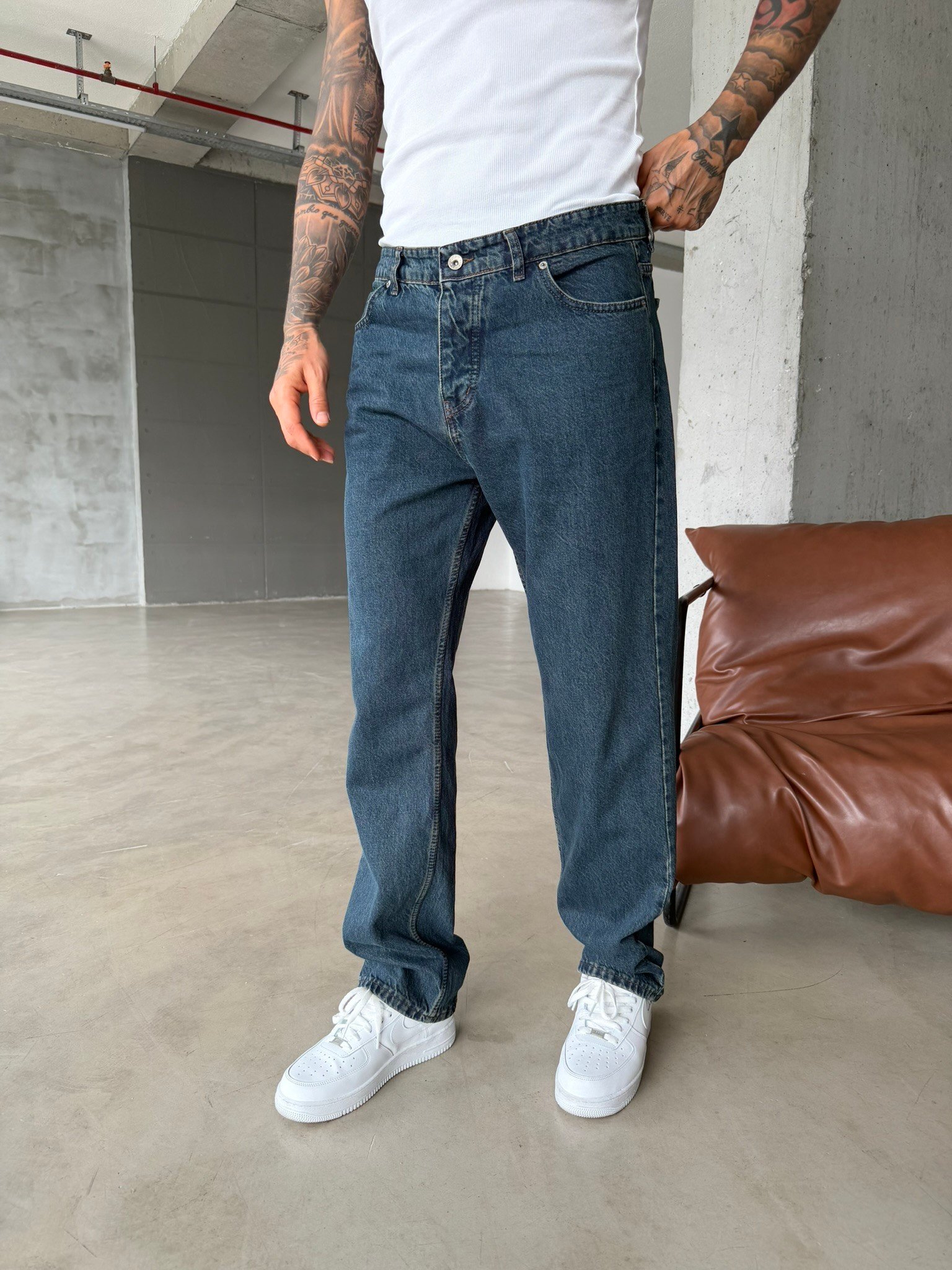 Premium  Baggy Pantolon - İndigo