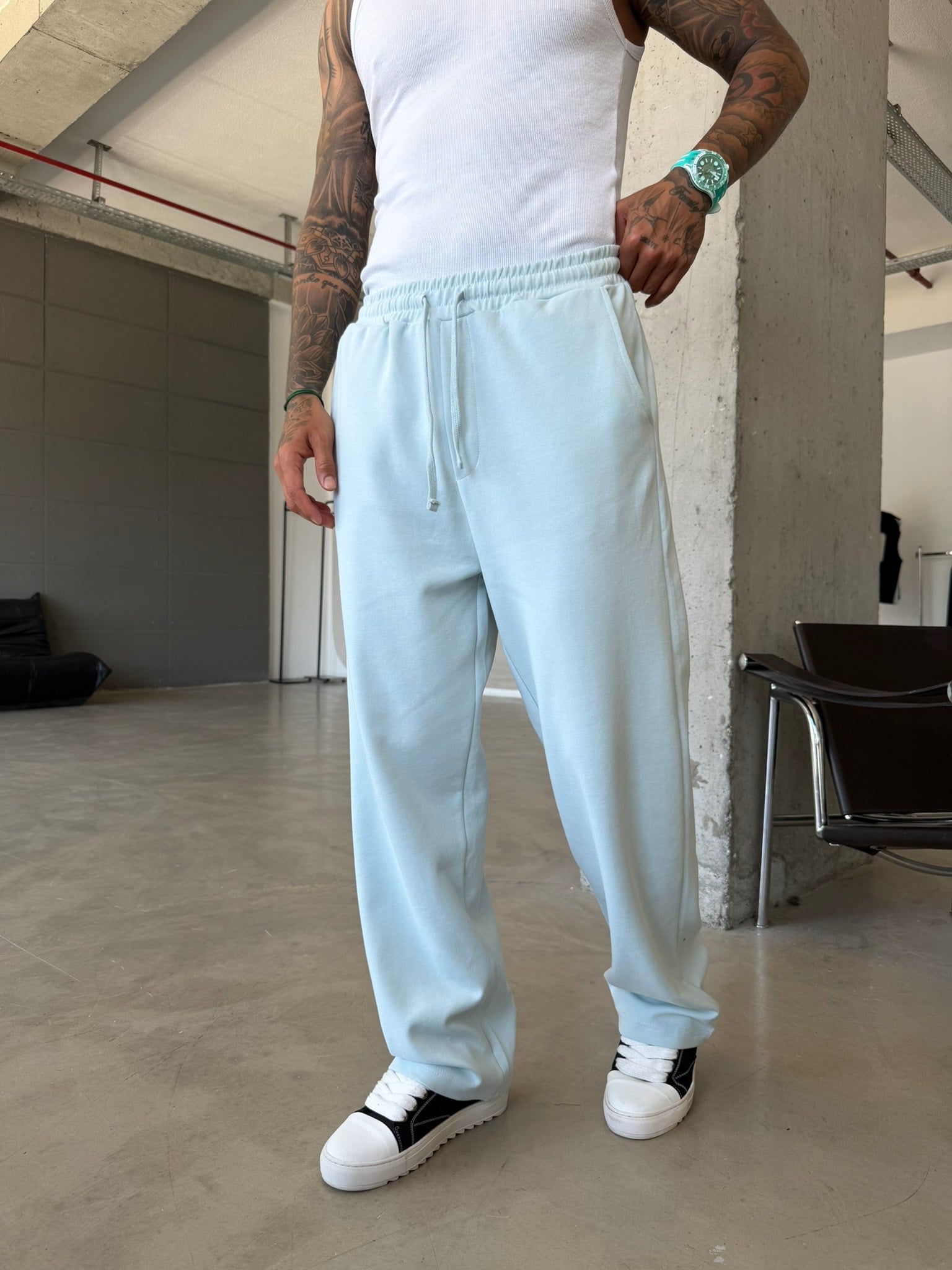 Premium Basic Baggy Eşofman - Bebe Mavi
