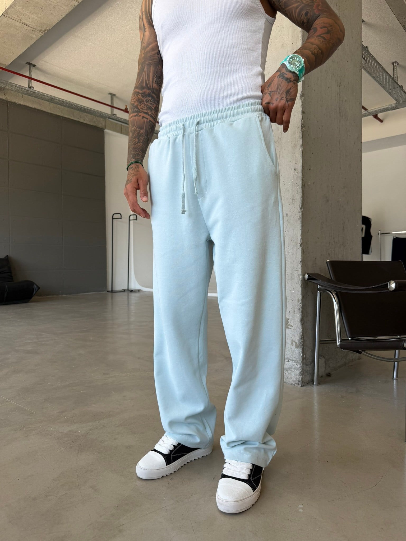 Premium Basic Baggy Eşofman - Bebe Mavi