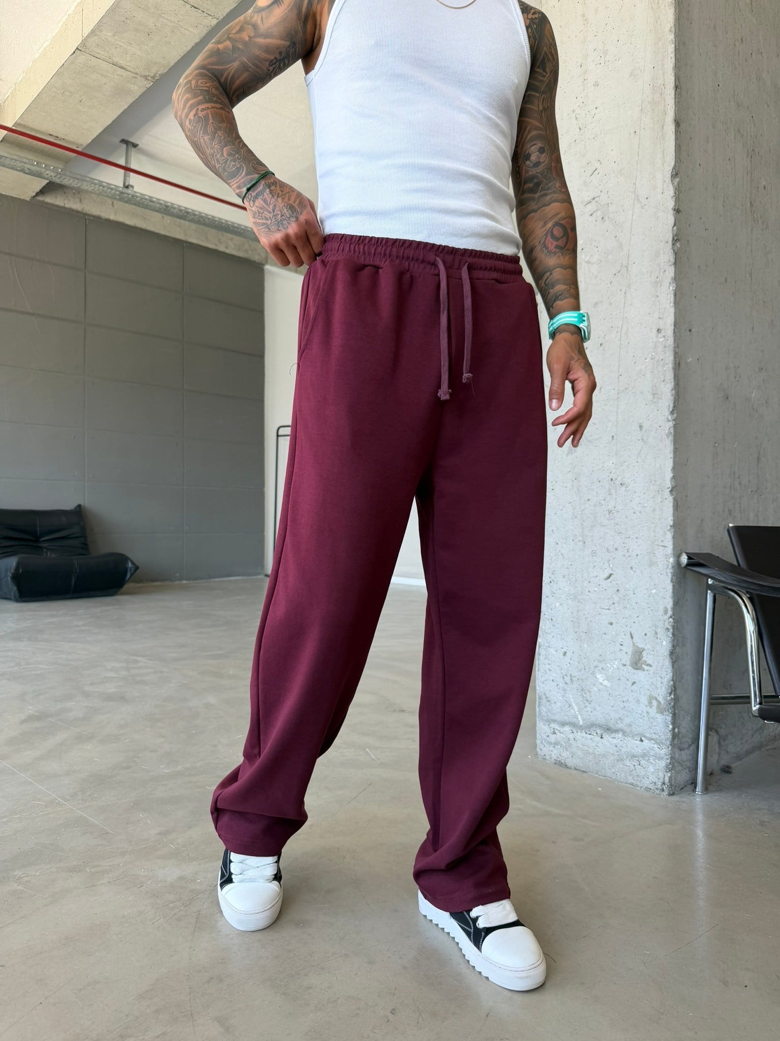 Premium Basic Baggy Eşofman - Bordo