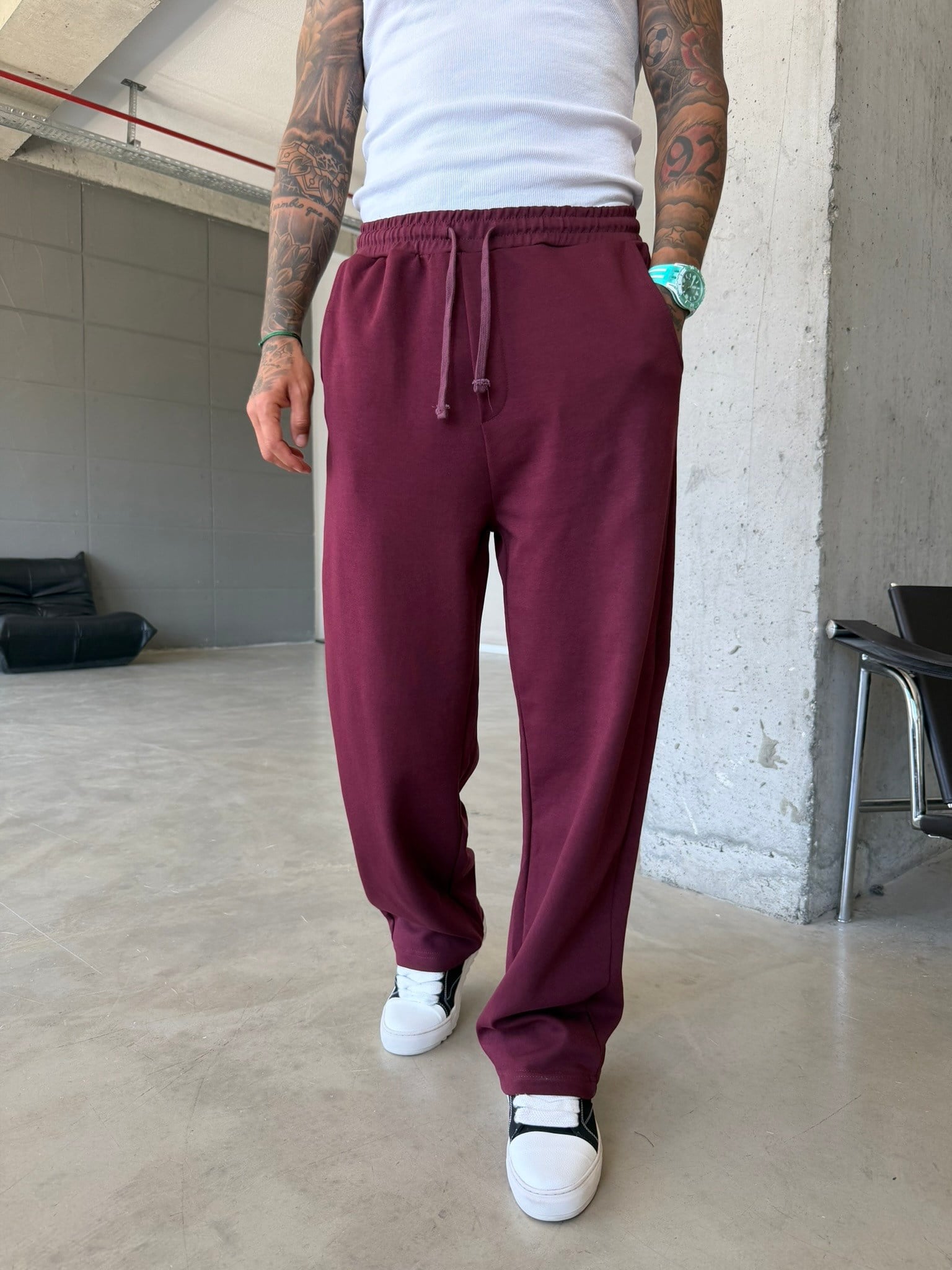 Premium Basic Baggy Eşofman - Bordo