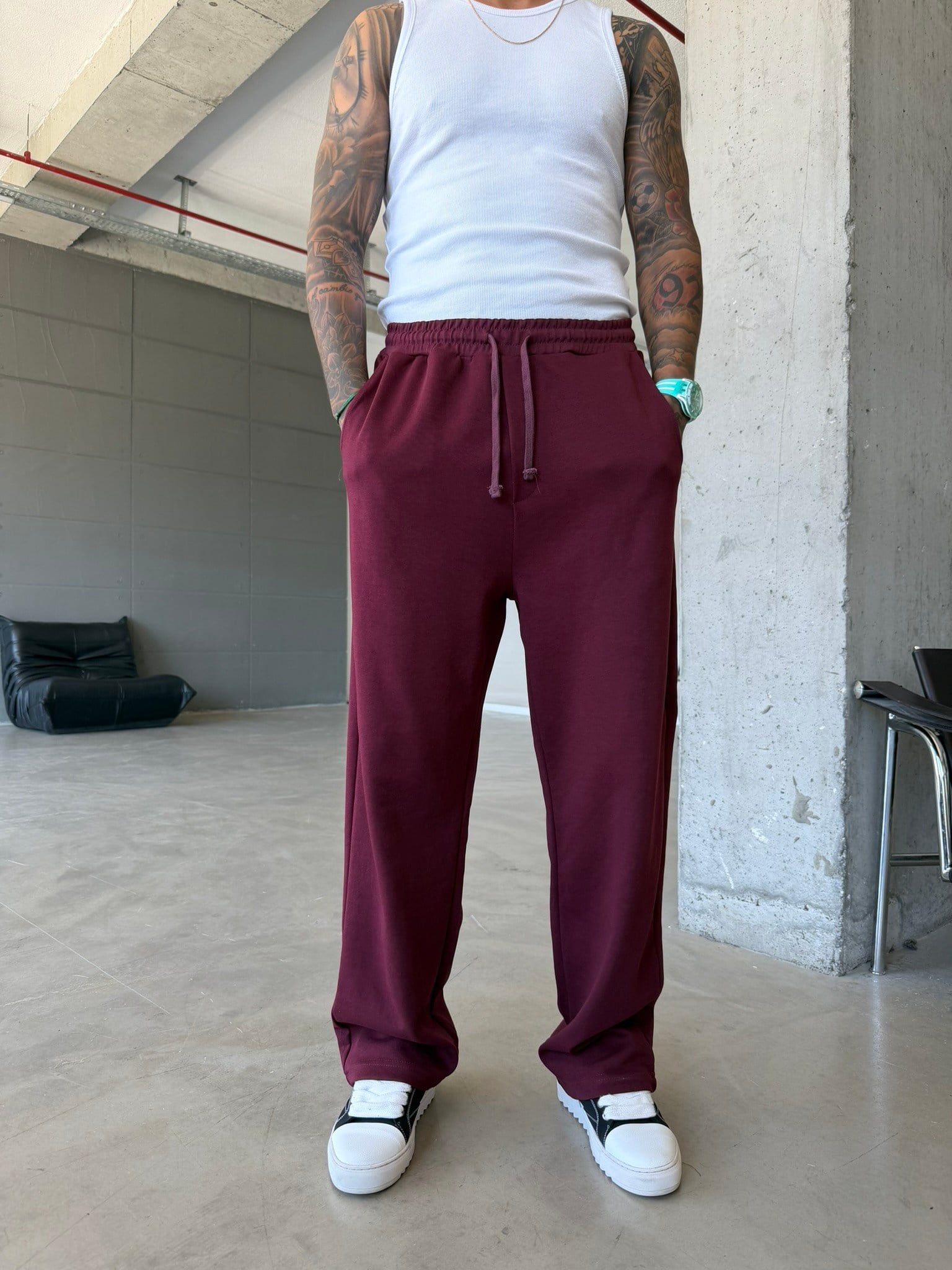 Premium Basic Baggy Eşofman - Bordo
