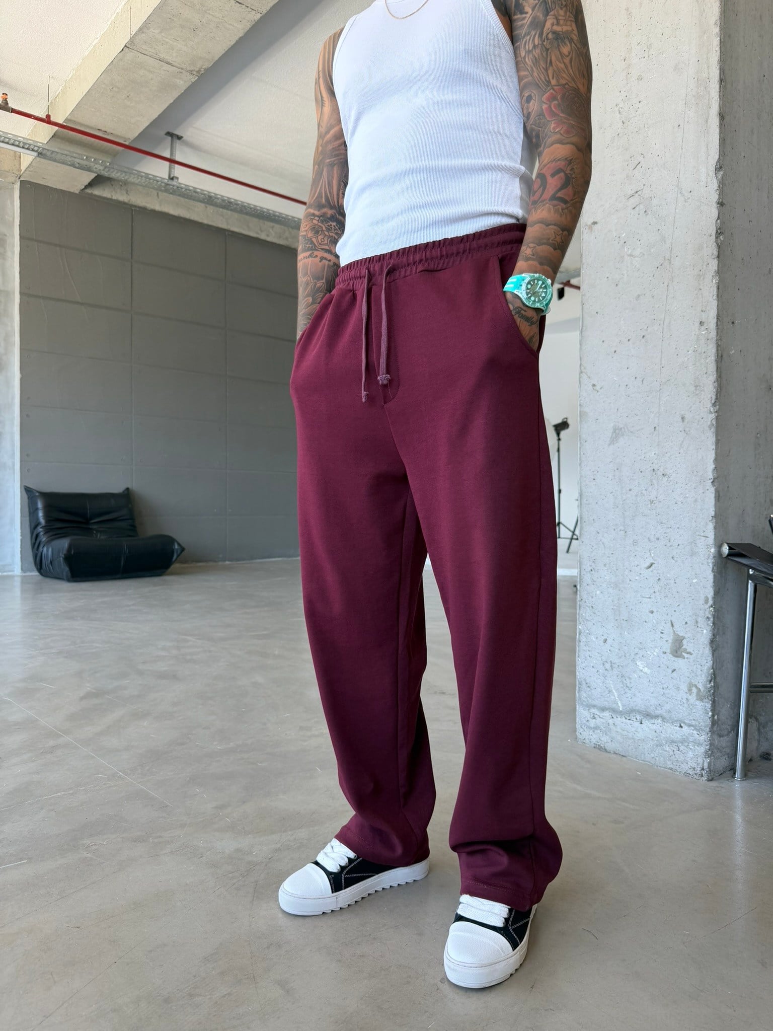Premium Basic Baggy Eşofman - Bordo