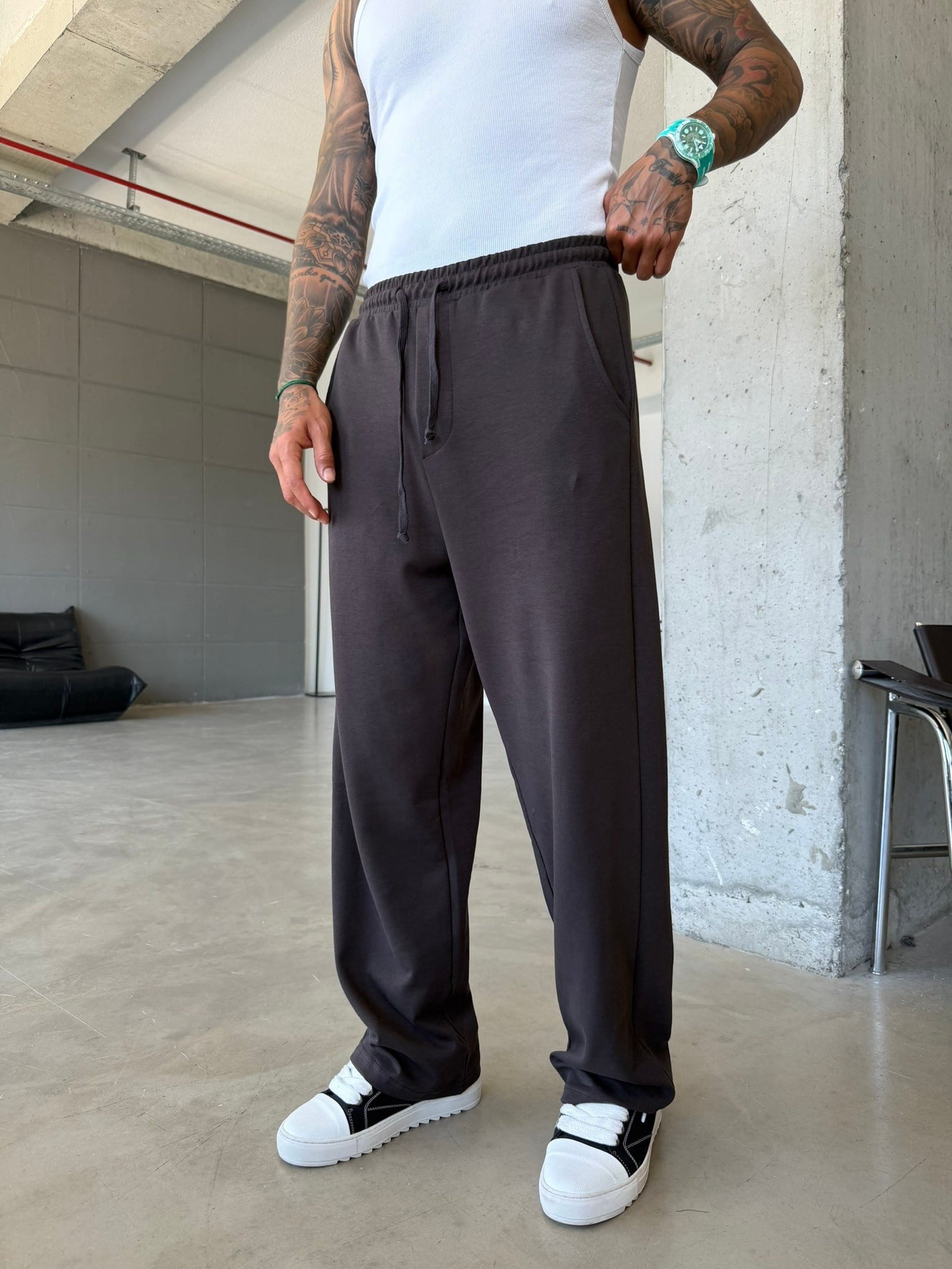 Premium Basic Baggy Eşofman - Kahve