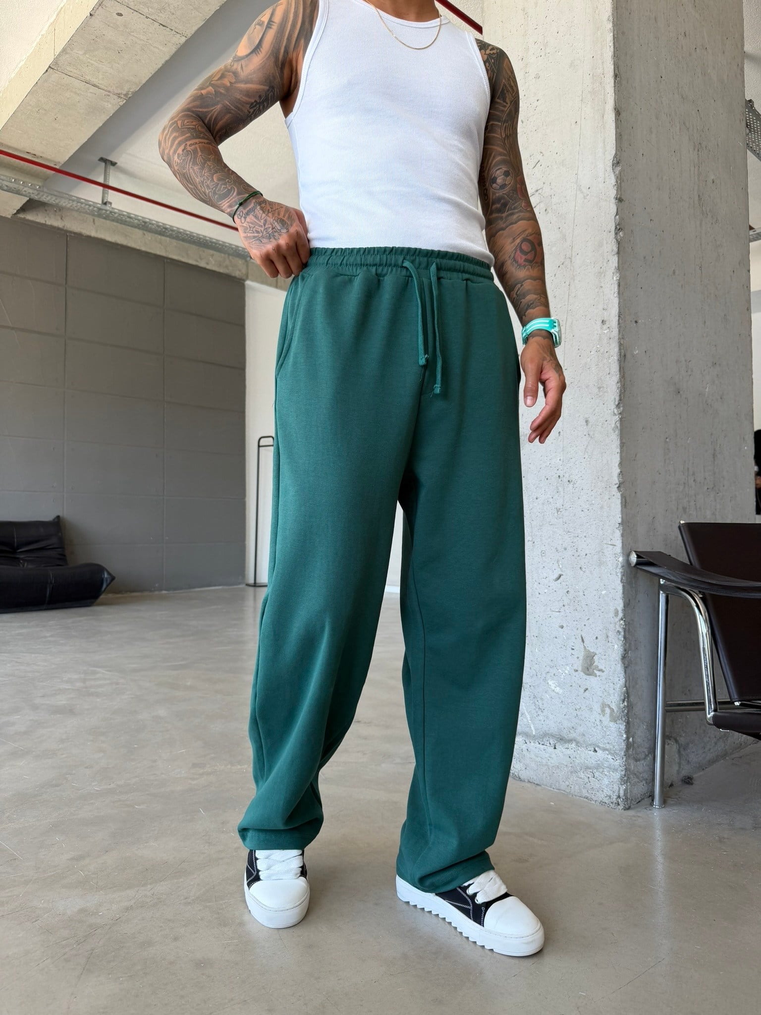Premium Basic Baggy Eşofman - Yeşil