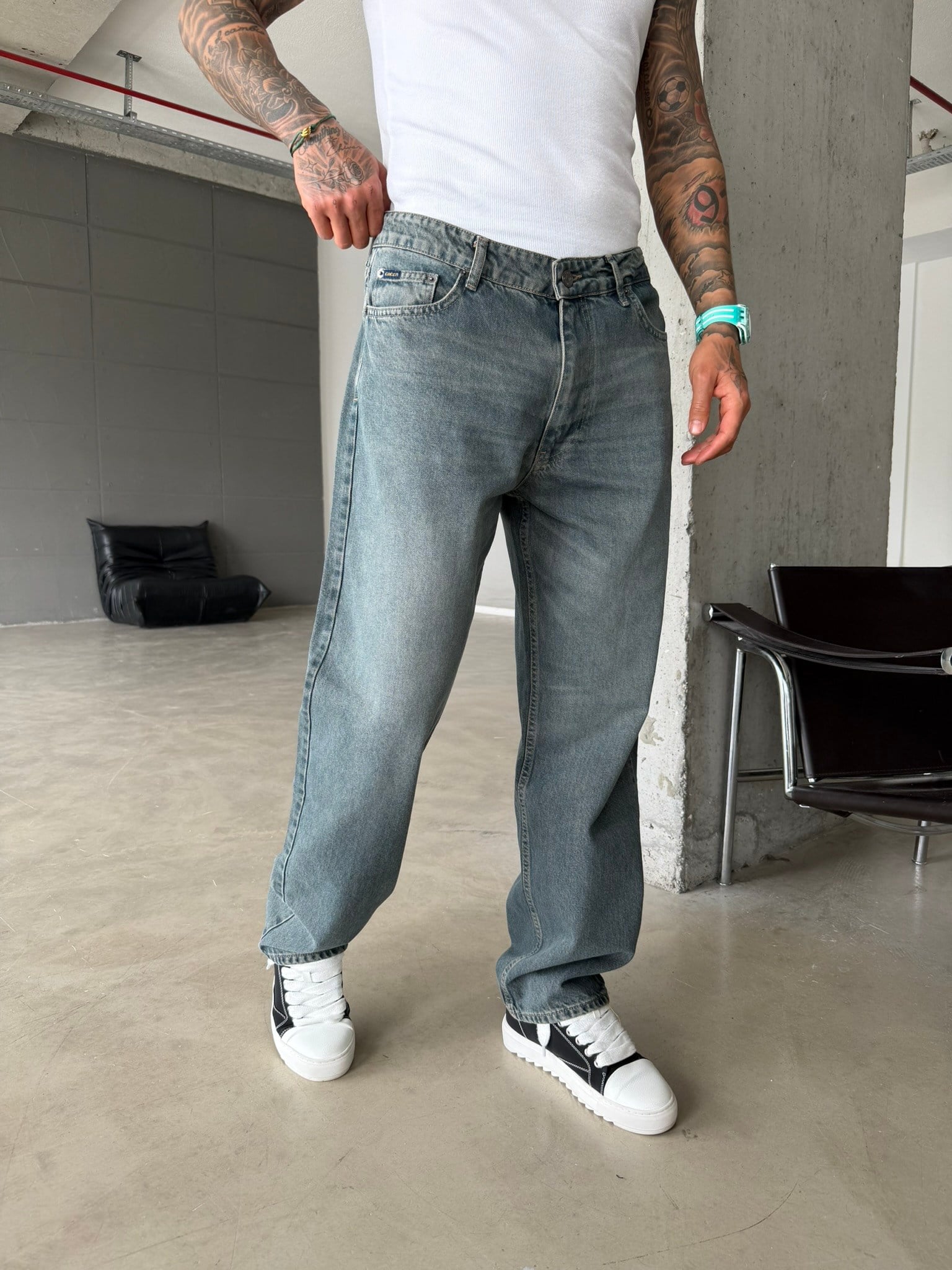 Premium Basic Yıkamalı Pantolon - Koyu Mavi