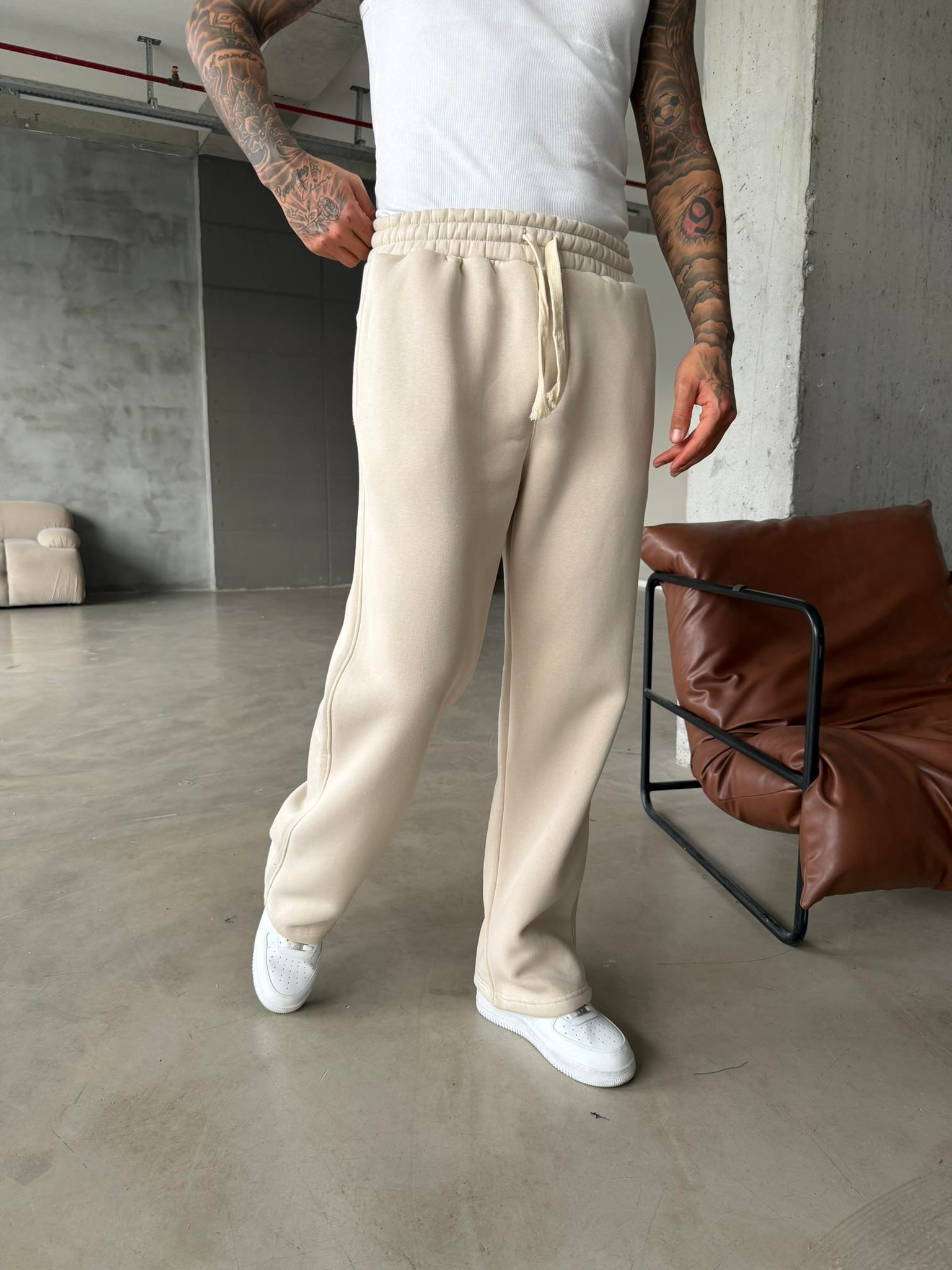 Premium İp Detaylı Basic Eşofman - Bej