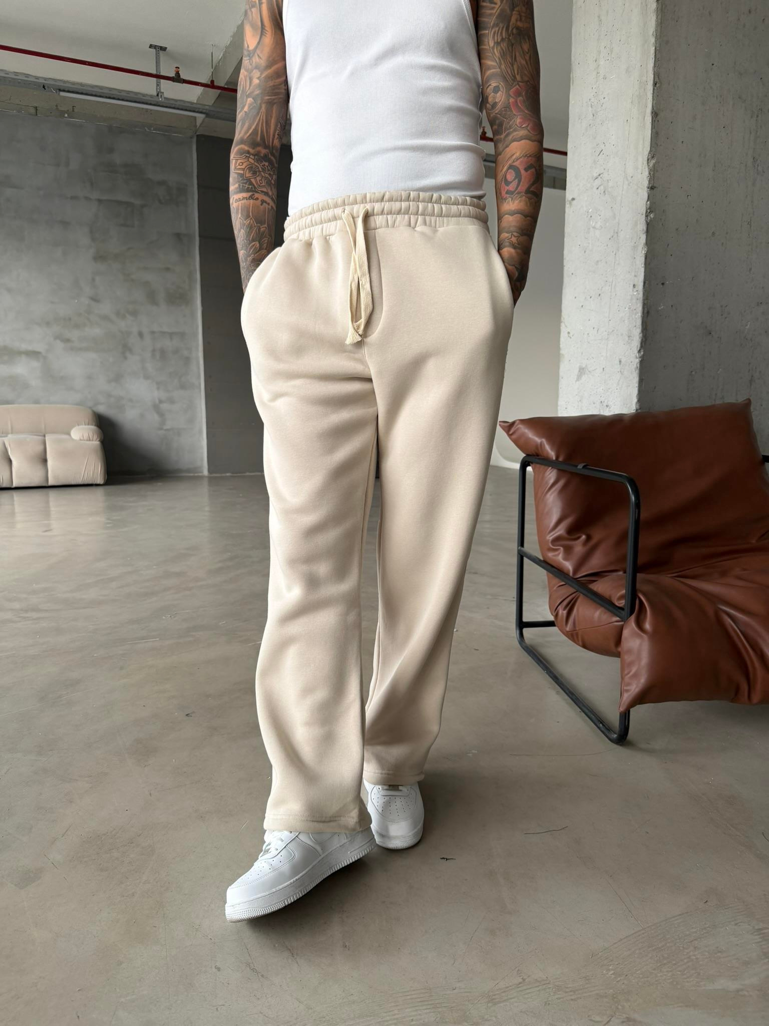 Premium İp Detaylı Basic Eşofman - Bej