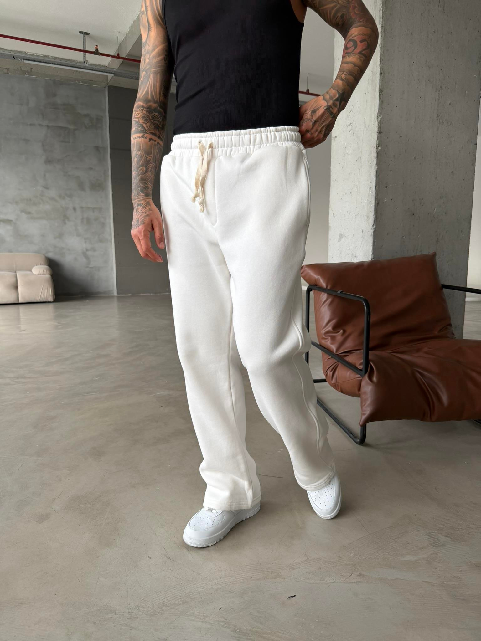 Premium İp Detaylı Basic Eşofman - Beyaz