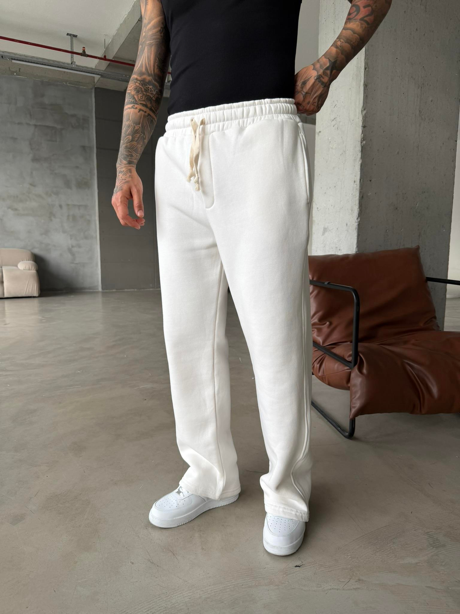 Premium İp Detaylı Basic Eşofman - Beyaz