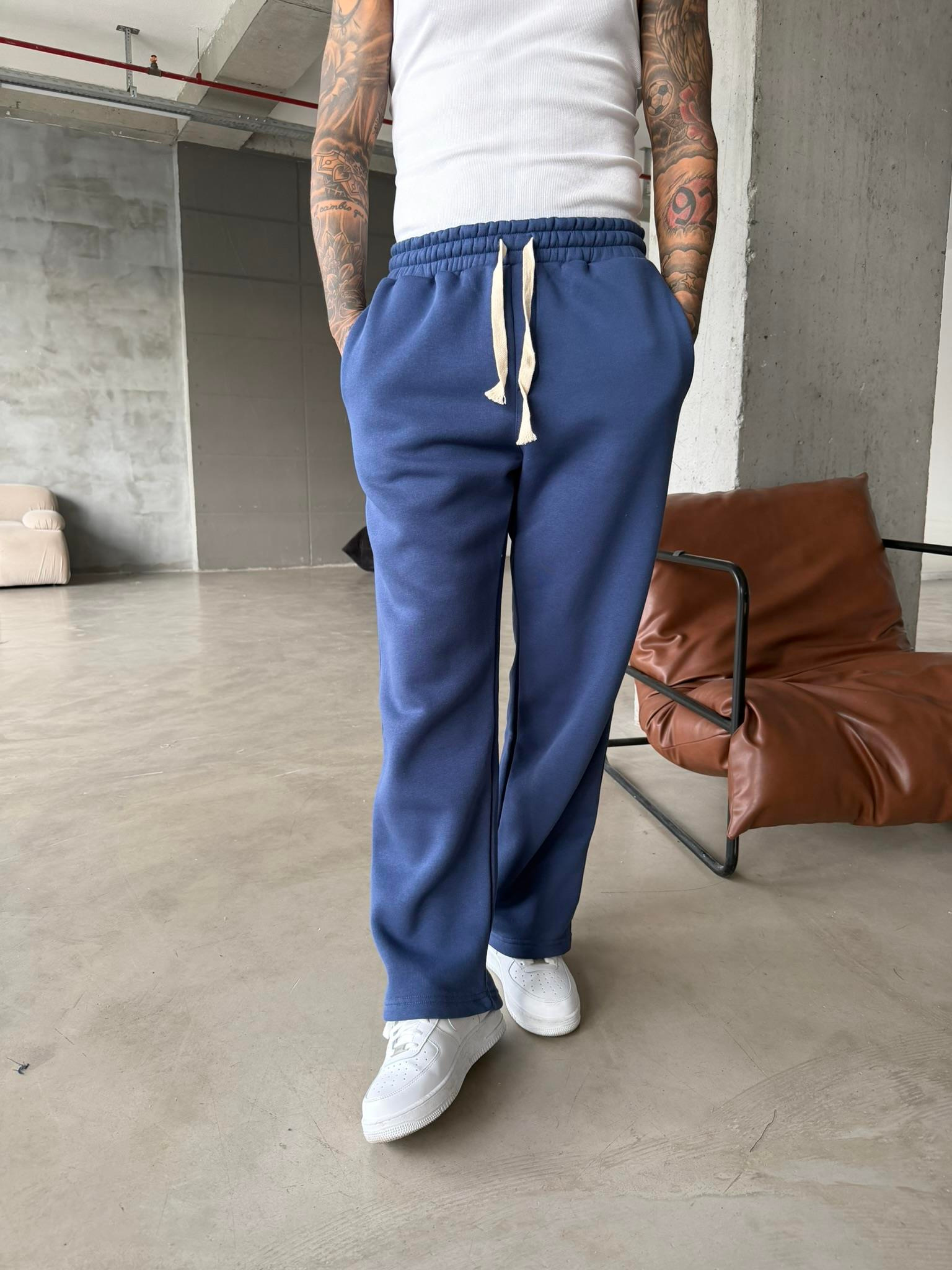 Premium İp Detaylı Basic Eşofman - İndigo