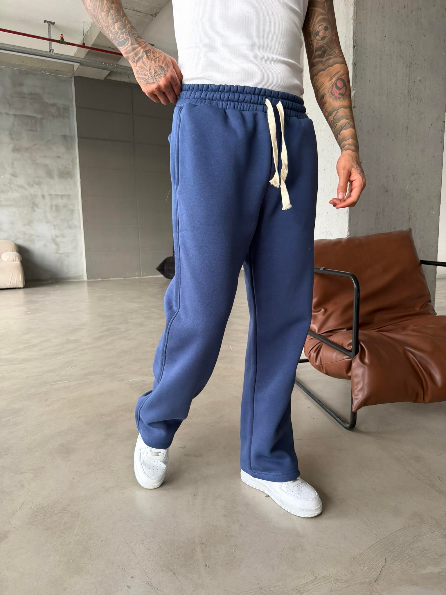 Premium İp Detaylı Basic Eşofman - İndigo