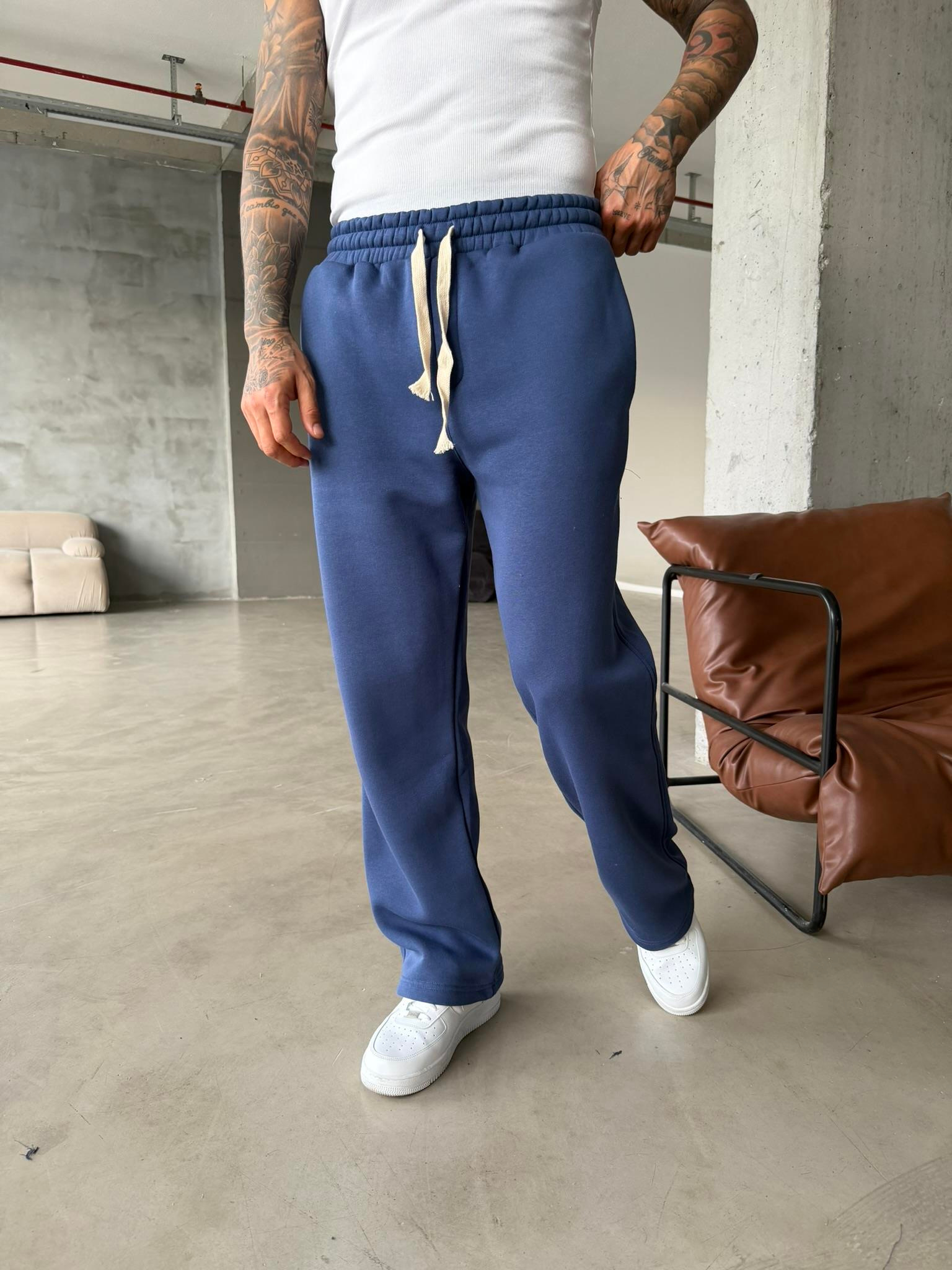 Premium İp Detaylı Basic Eşofman - İndigo