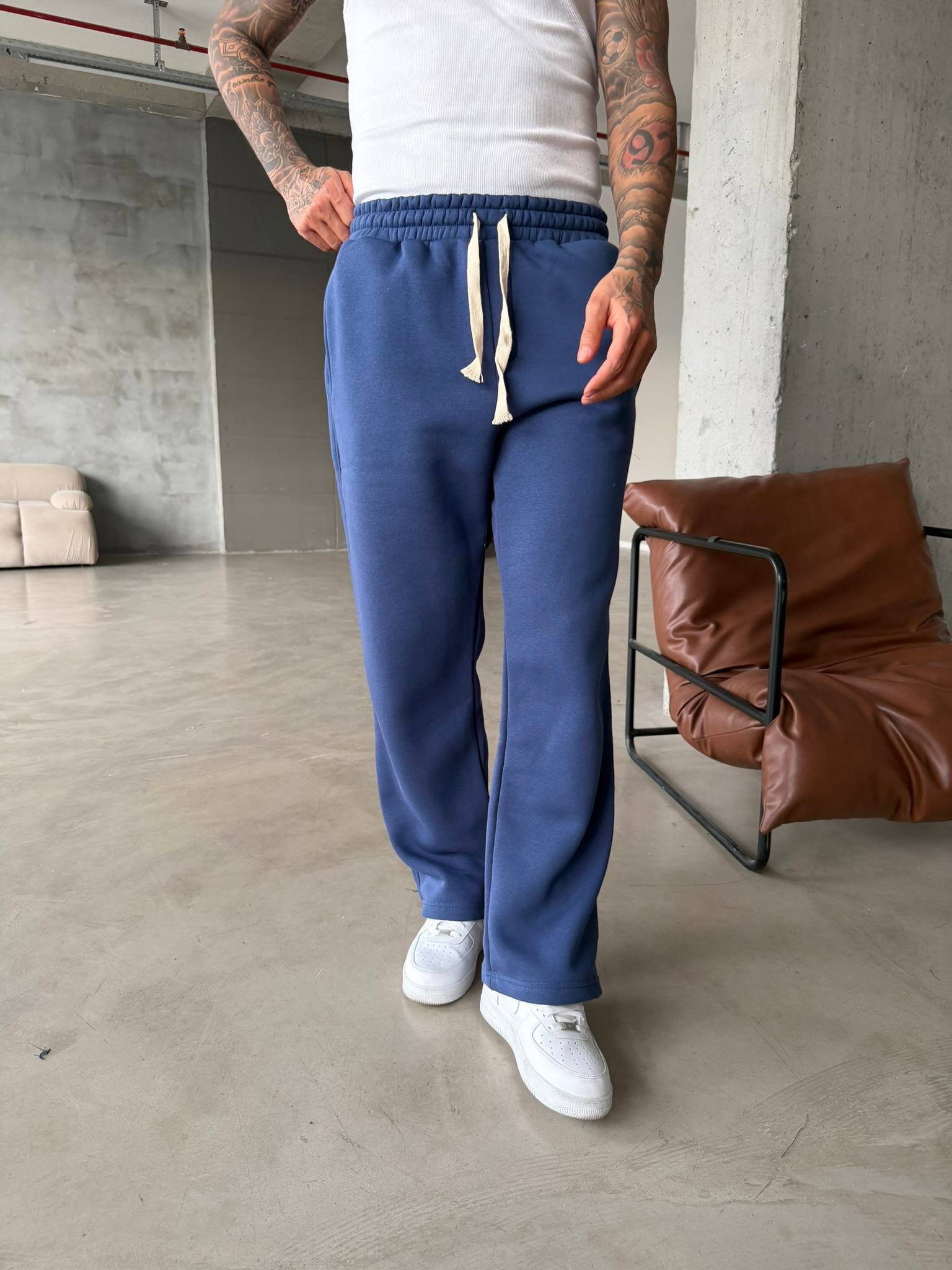 Premium İp Detaylı Basic Eşofman - İndigo