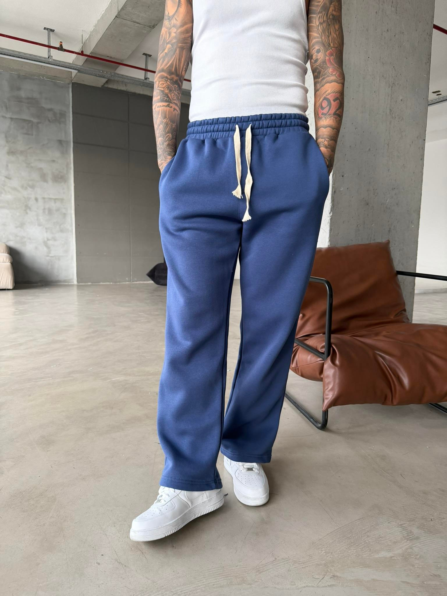 Premium İp Detaylı Basic Eşofman - İndigo