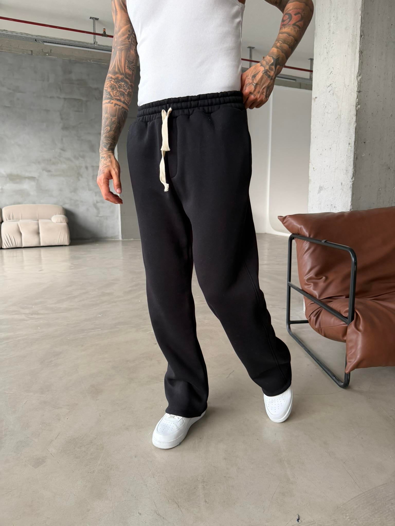 Premium İp Detaylı Basic Eşofman - Siyah