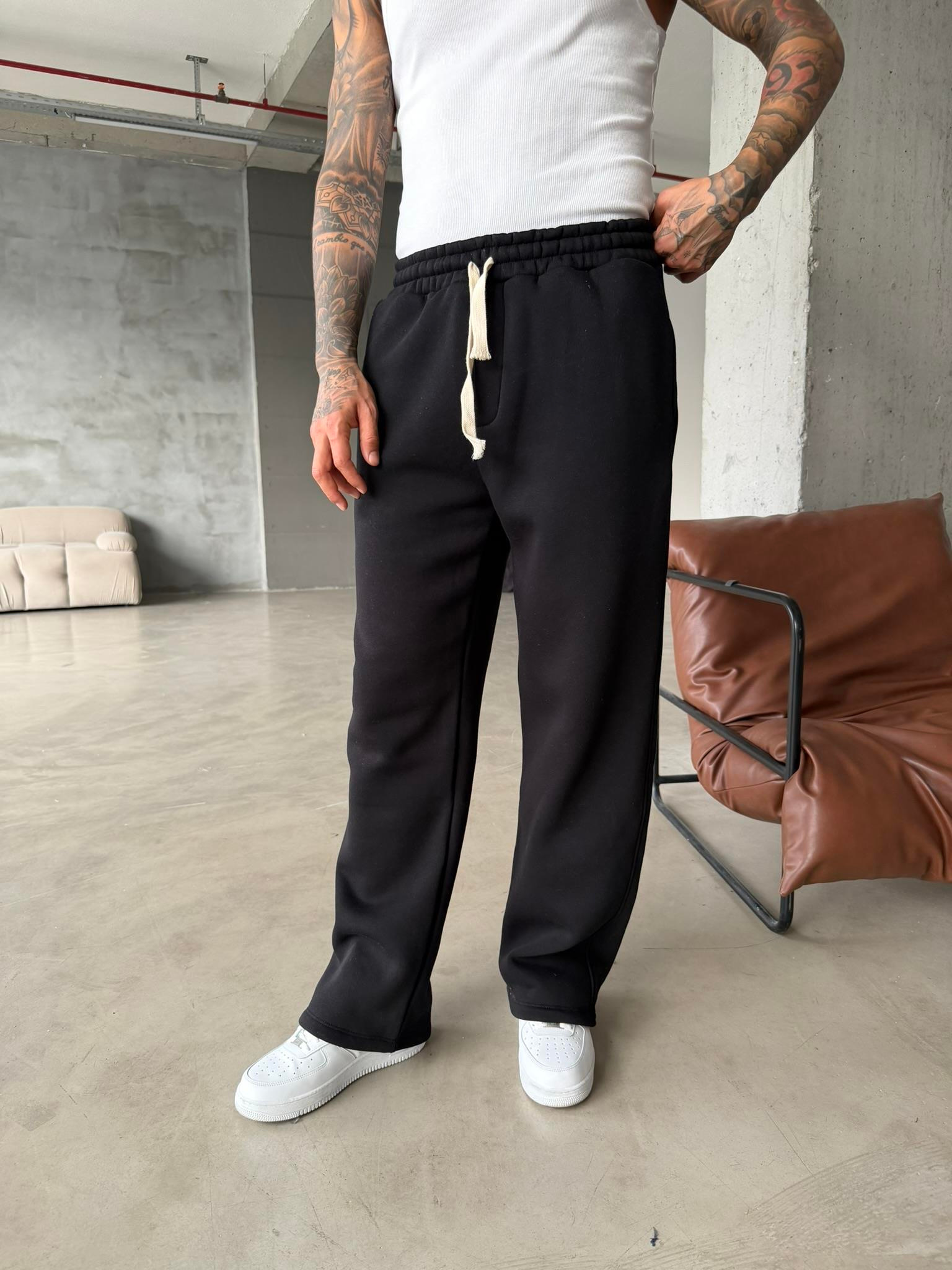 Premium İp Detaylı Basic Eşofman - Siyah