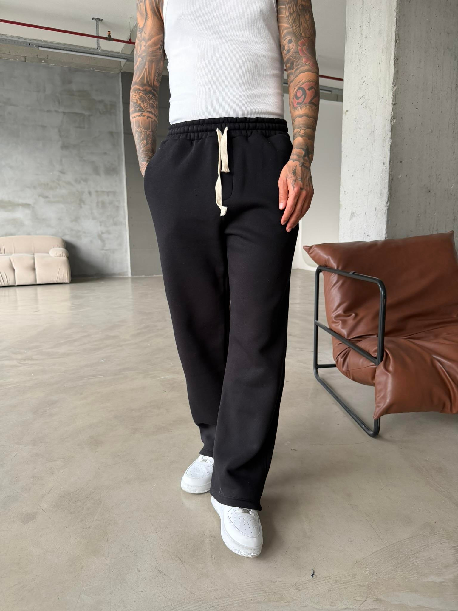 Premium İp Detaylı Basic Eşofman - Siyah