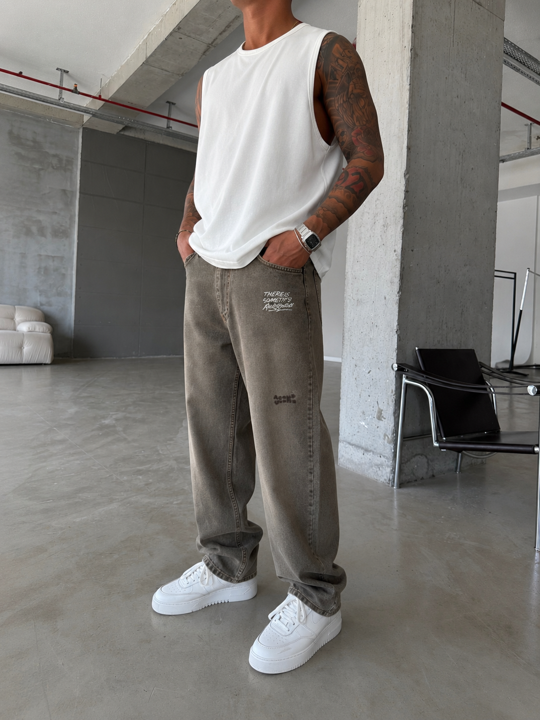 Premium Nakışlı Auro Prime Baggy Pantolon 