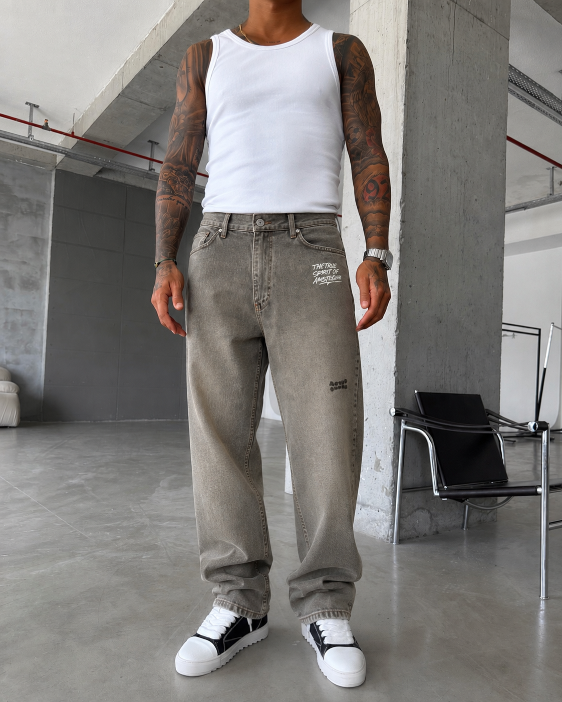 Premium Nakışlı Auro Prime Baggy Pantolon 