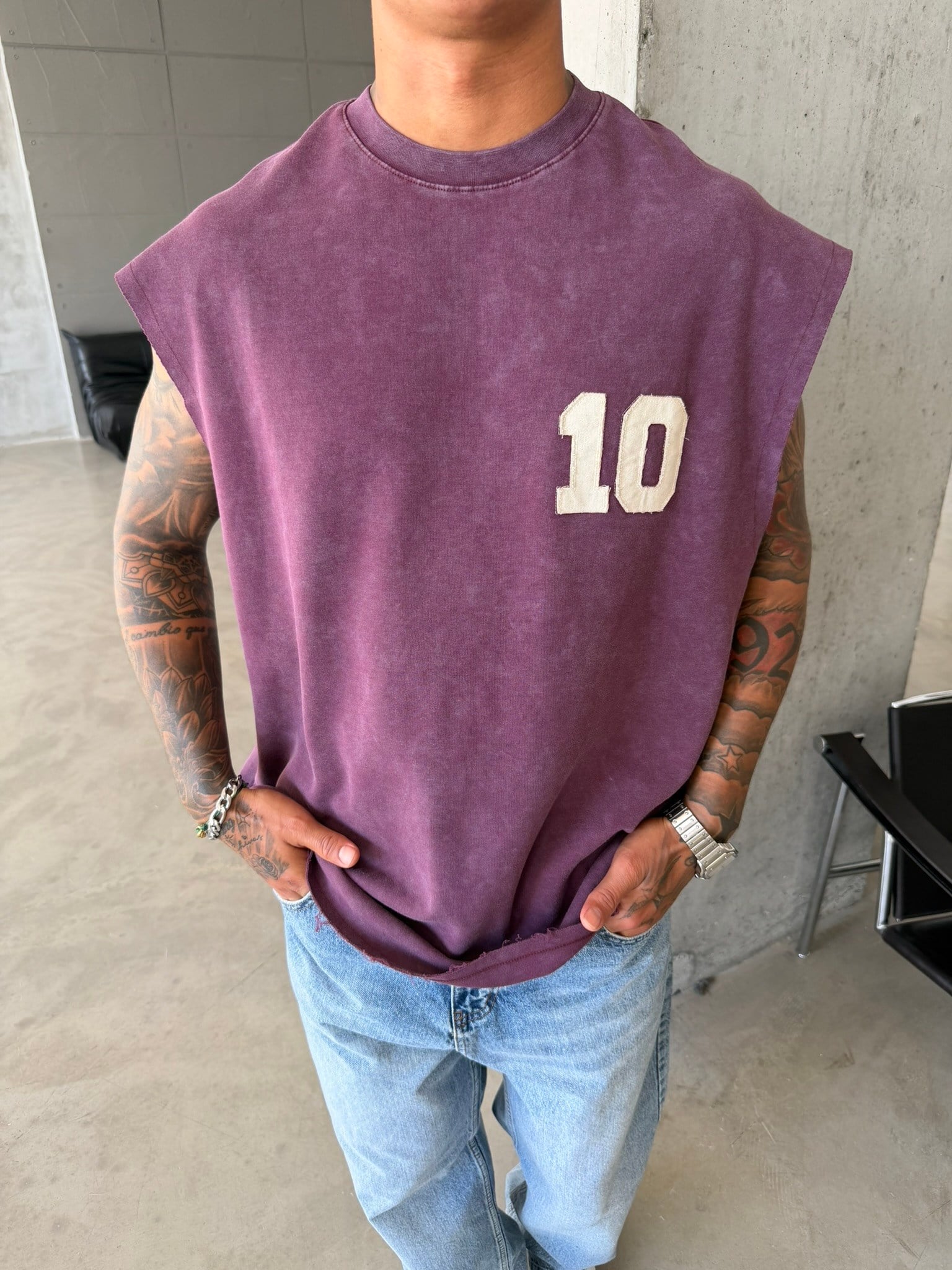 Premium One - Zero Nakışlı Sıfır Kol T-Shirt - Bordo