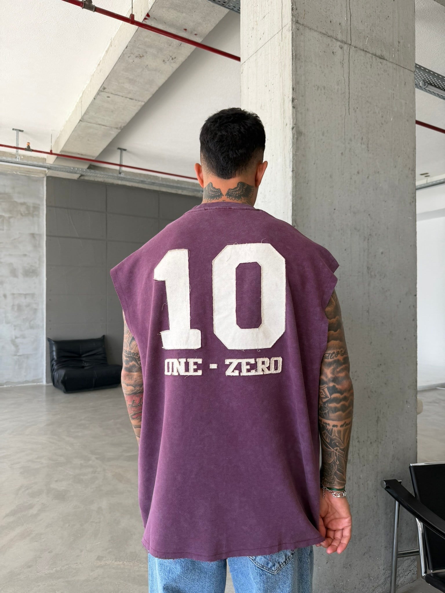 Premium One - Zero Nakışlı Sıfır Kol T-Shirt - Bordo