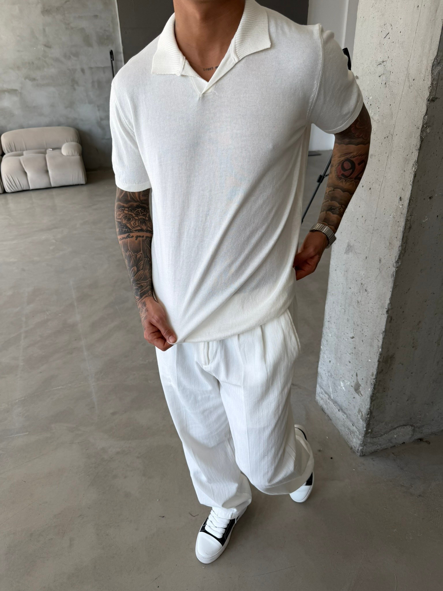 Premium Pat Yaka Basic T-Shirt - Beyaz