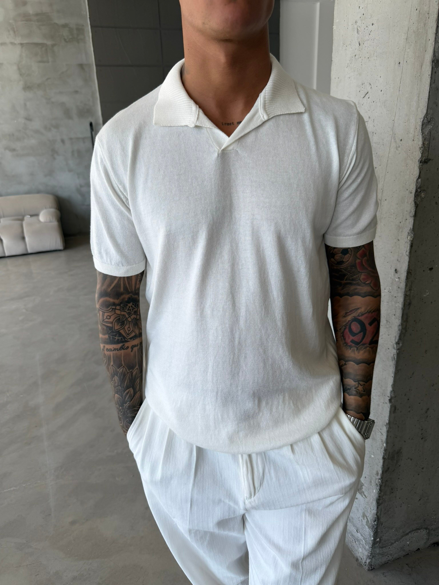 Premium Pat Yaka Basic T-Shirt - Beyaz