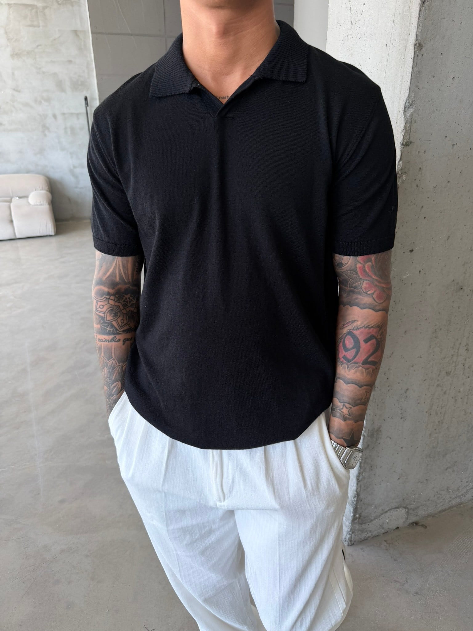 Premium Pat Yaka Basic T-Shirt - Siyah