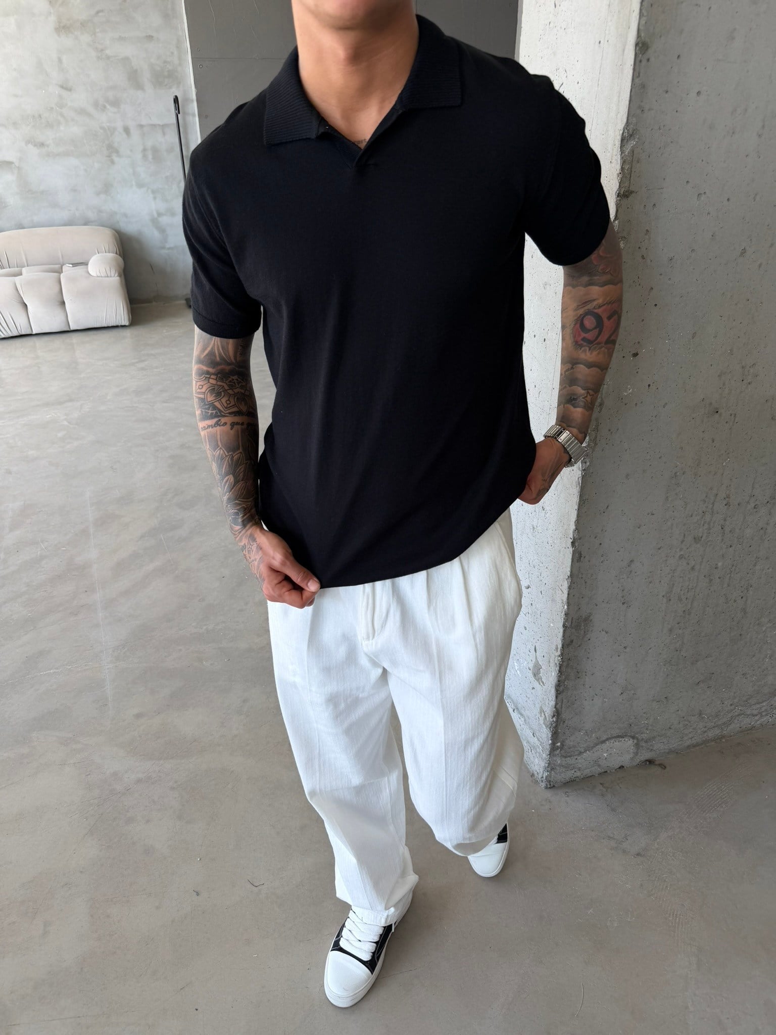 Premium Pat Yaka Basic T-Shirt - Siyah