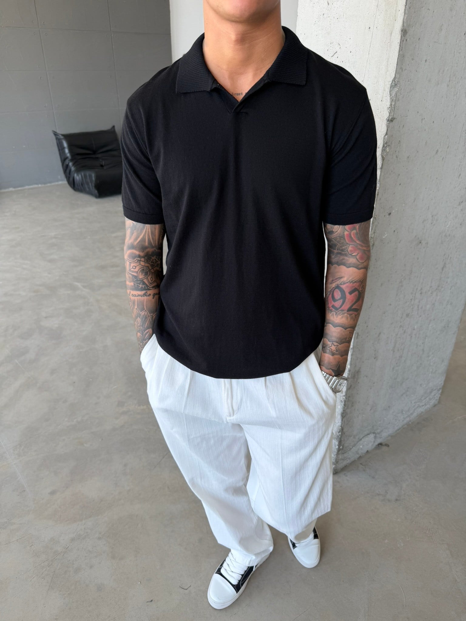 Premium Pat Yaka Basic T-Shirt - Siyah