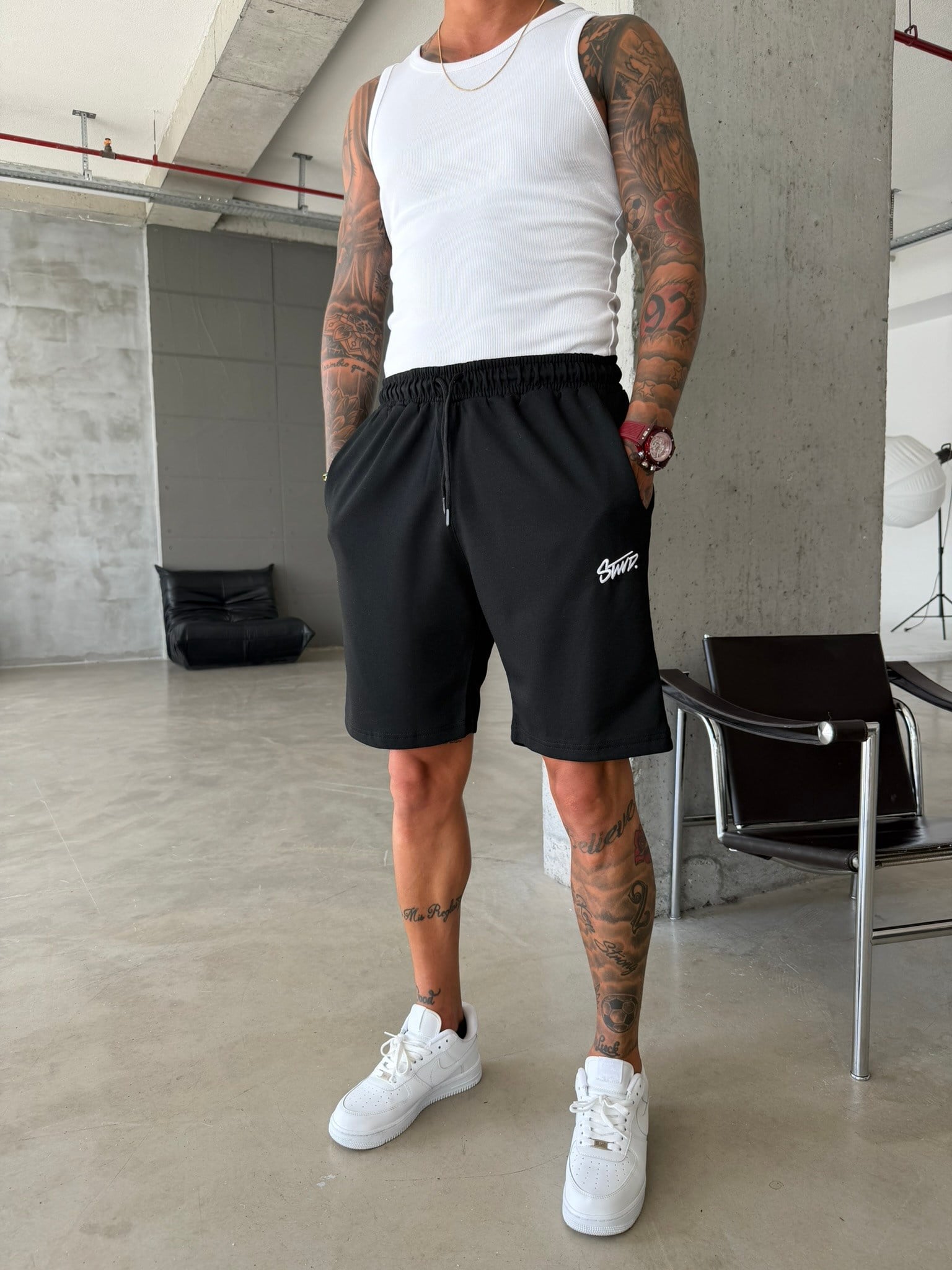 Premium Signature Essential Shorts - Siyah