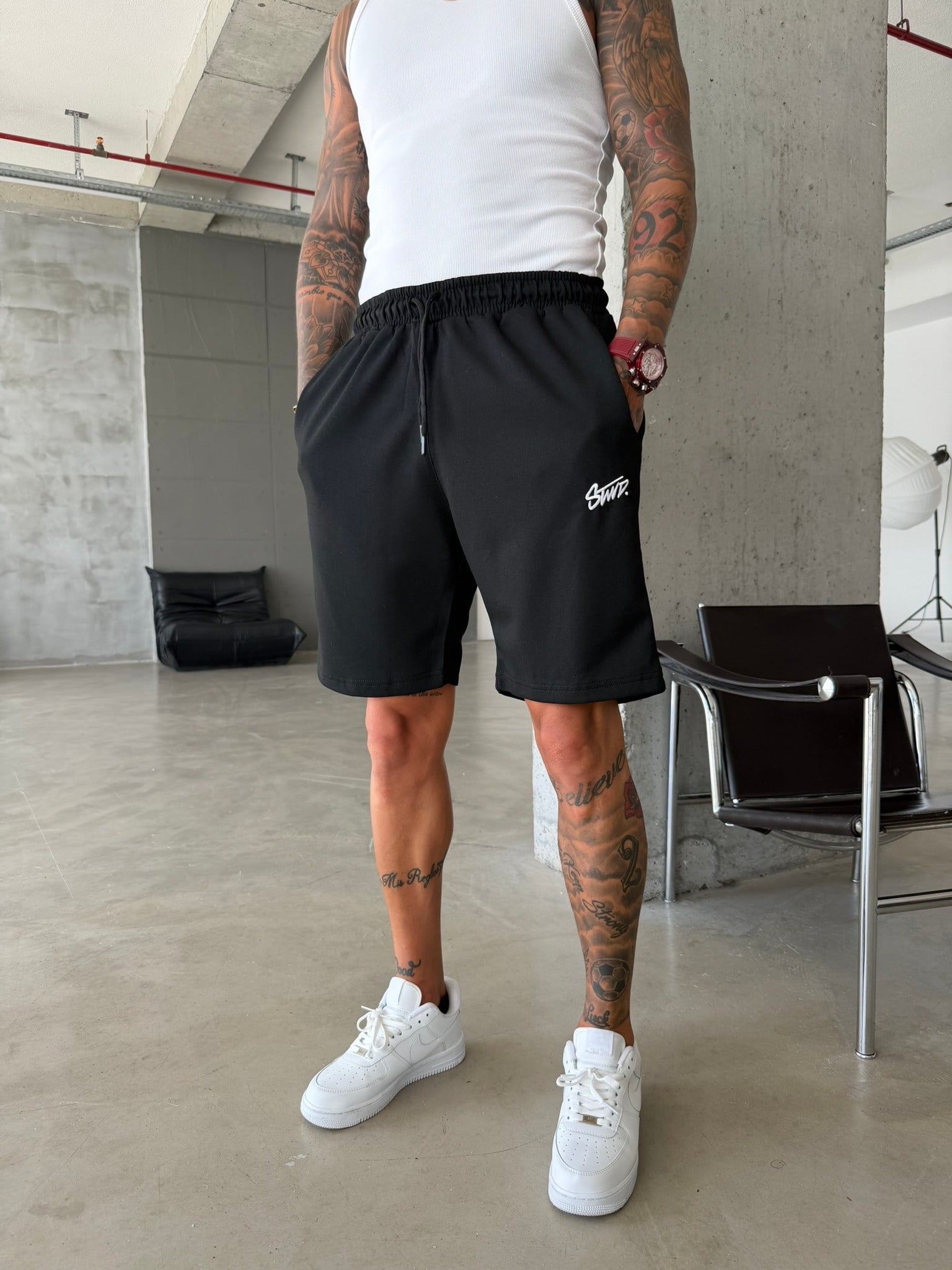 Premium Signature Essential Shorts - Siyah