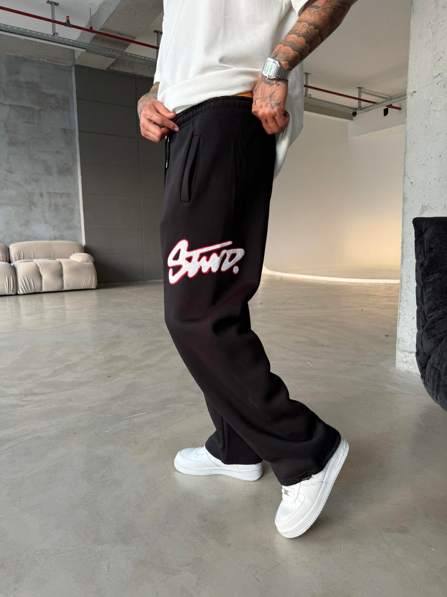 Premium Süzene Nakış SW Eşofman - Siyah