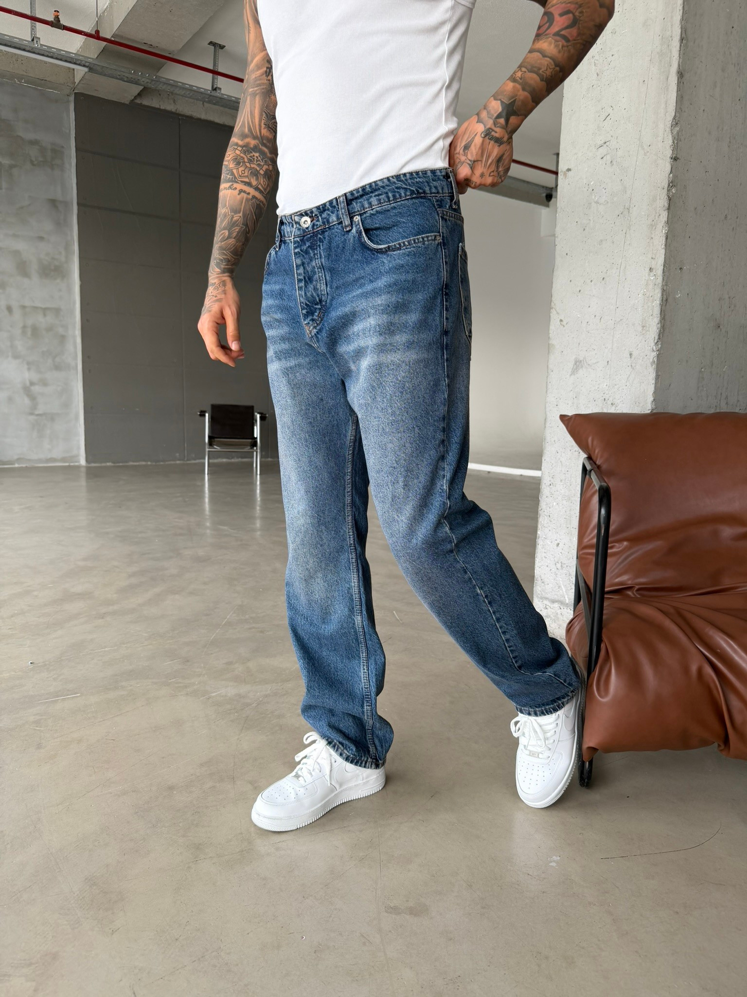 Premium Yıkamalı  Acid Baggy - İndigo