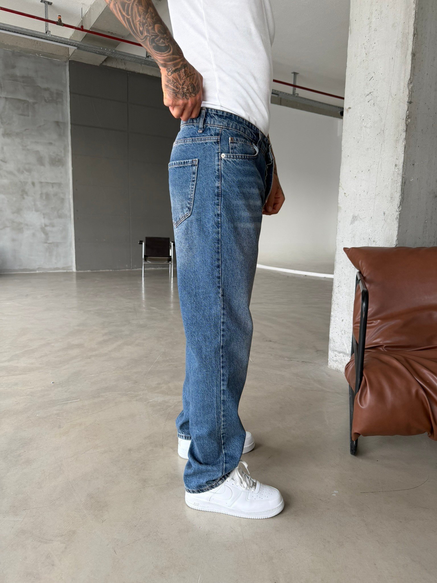 Premium Yıkamalı  Acid Baggy - İndigo