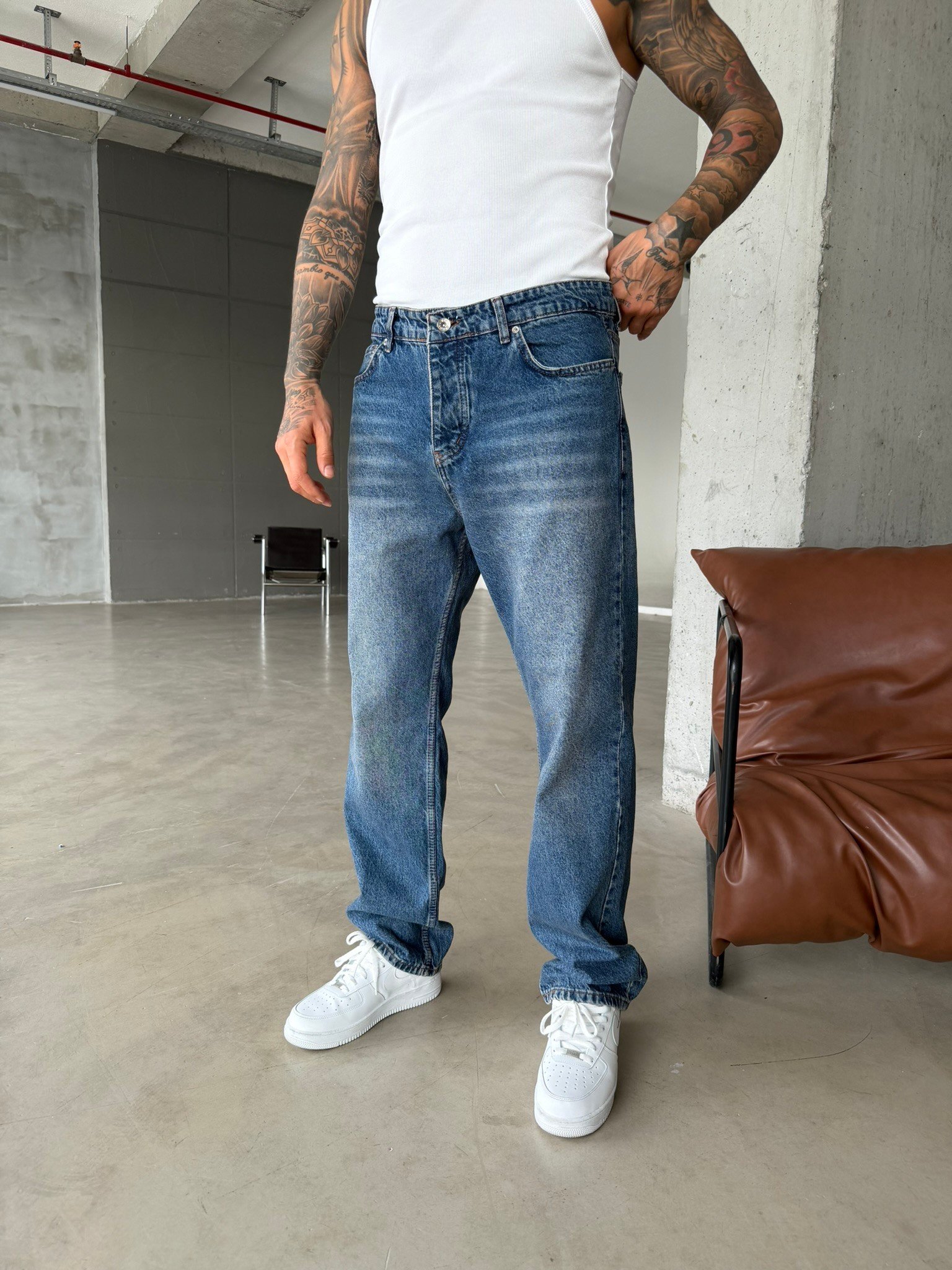 Premium Yıkamalı  Acid Baggy - İndigo