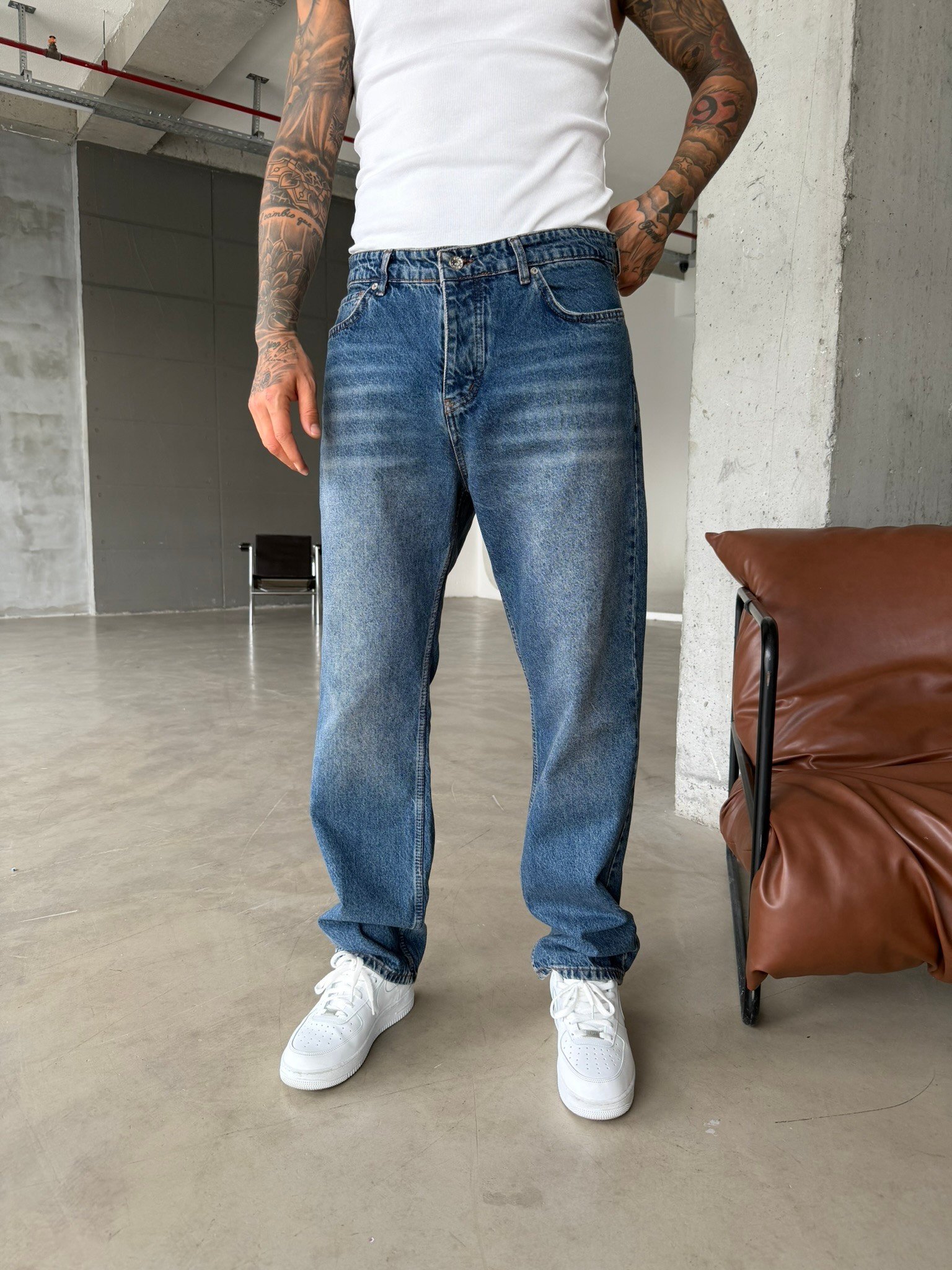 Premium Yıkamalı  Acid Baggy - İndigo