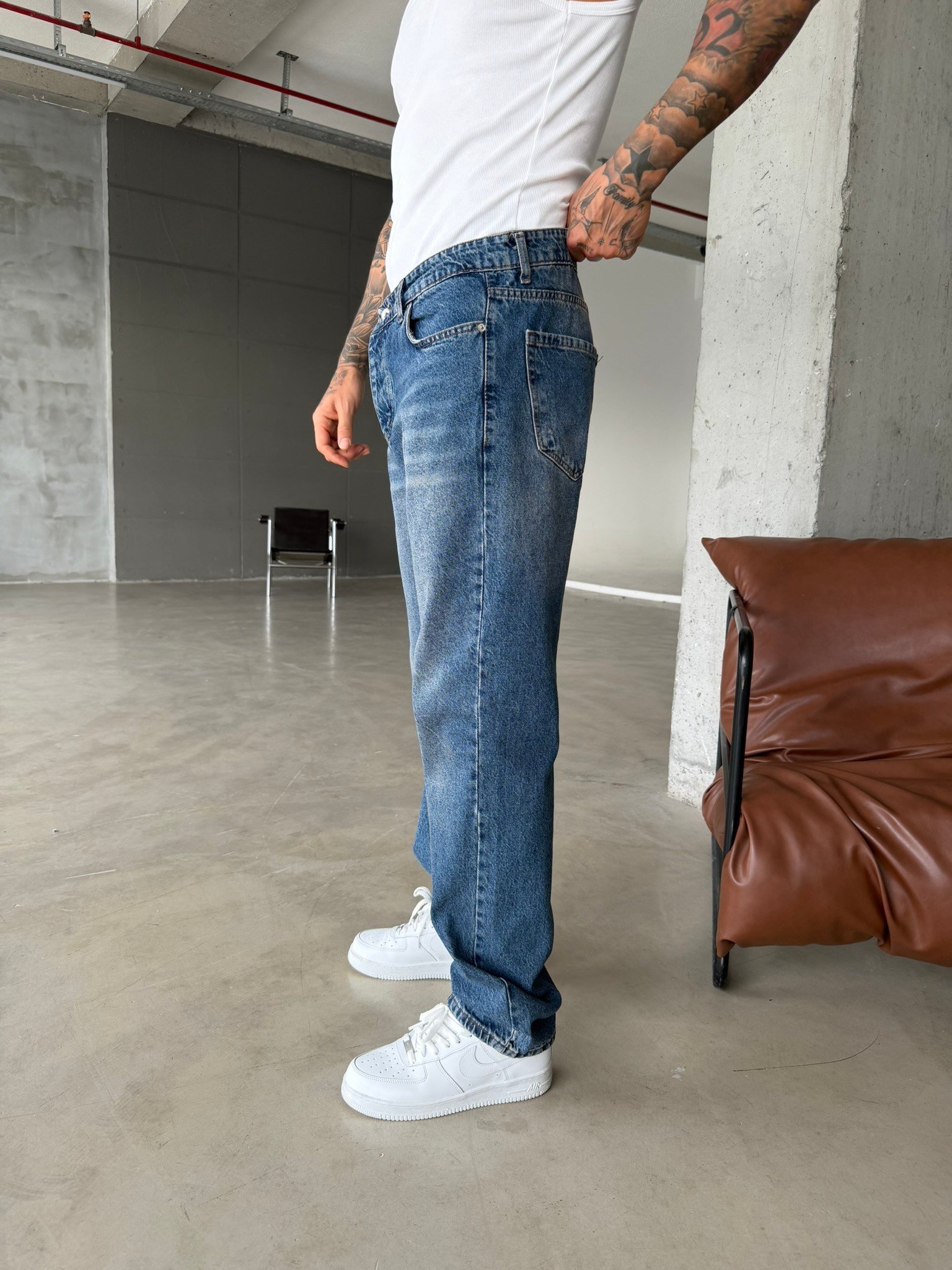 Premium Yıkamalı  Acid Baggy - İndigo