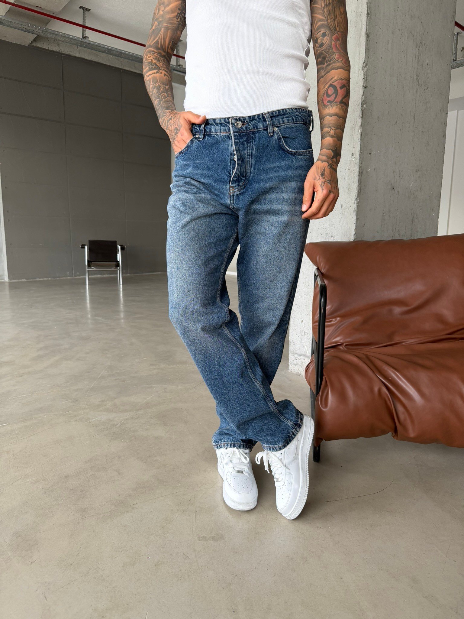 Premium Yıkamalı  Acid Baggy - İndigo