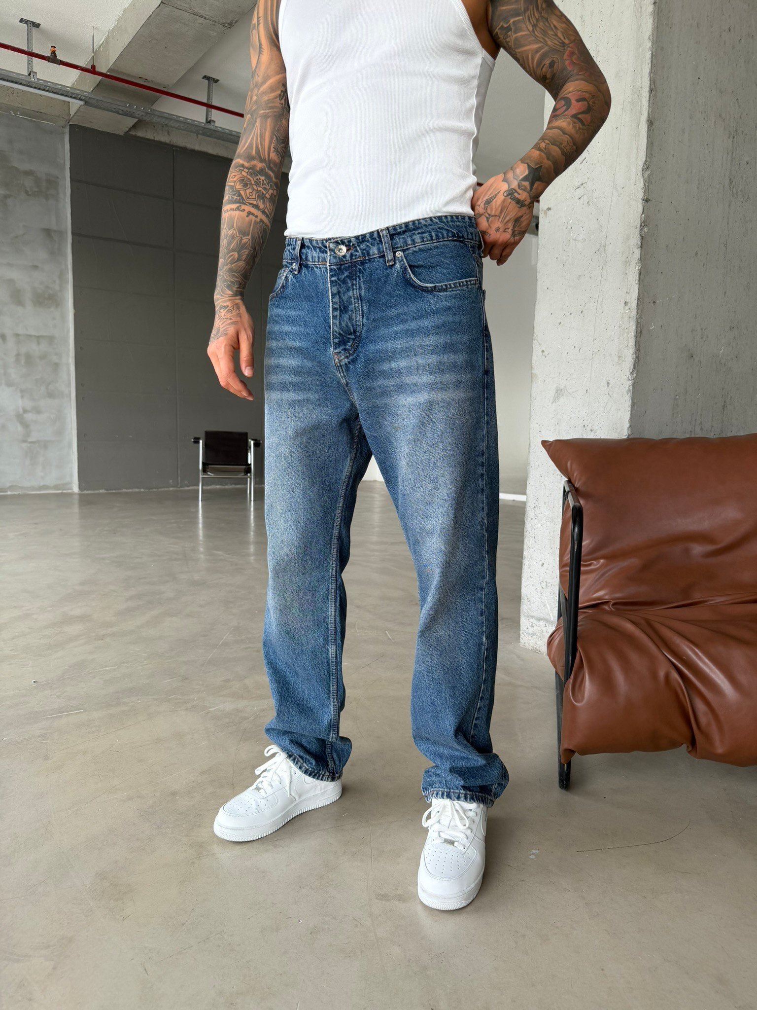 Premium Yıkamalı  Acid Baggy - İndigo