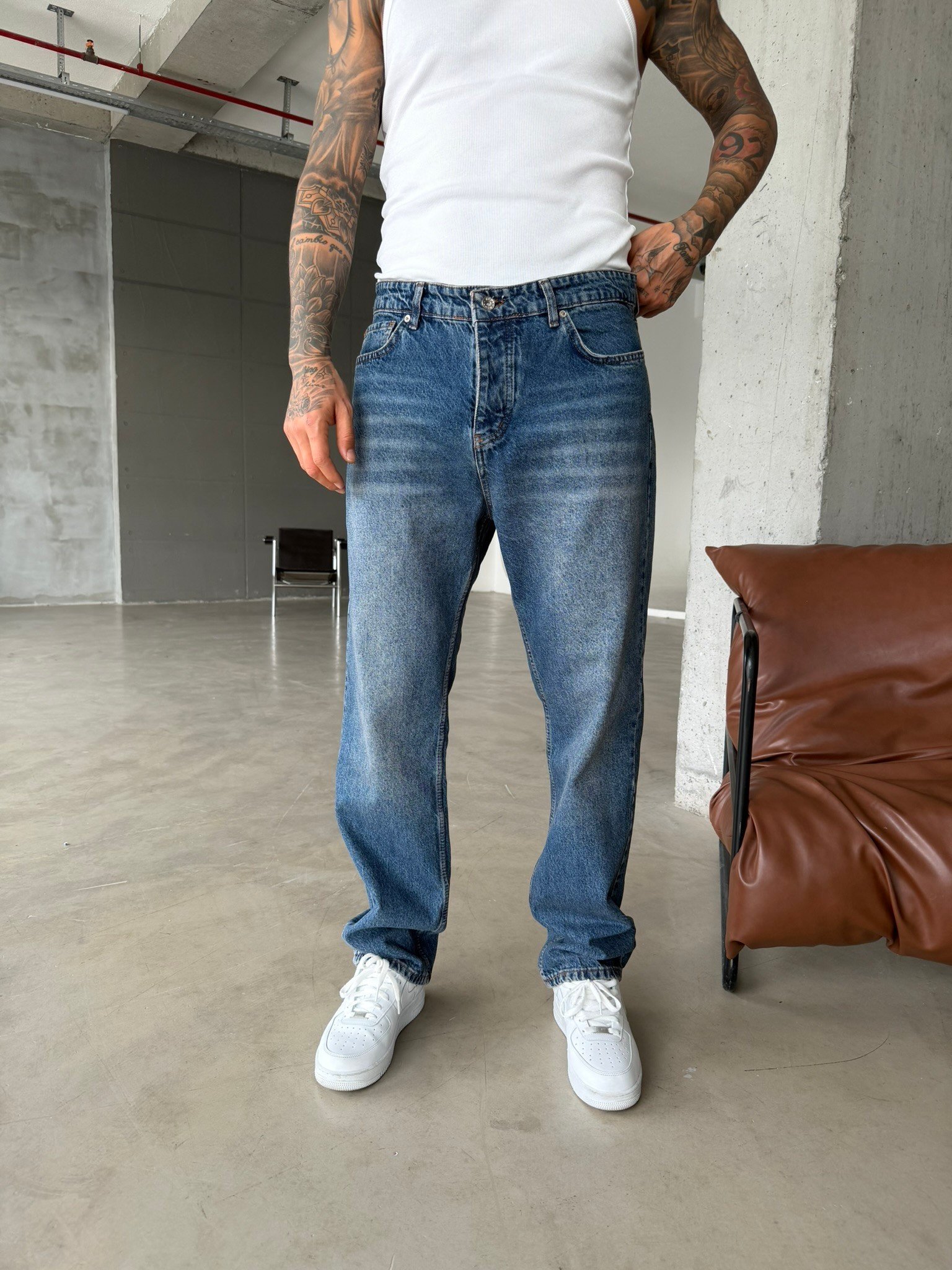 Premium Yıkamalı  Acid Baggy - İndigo