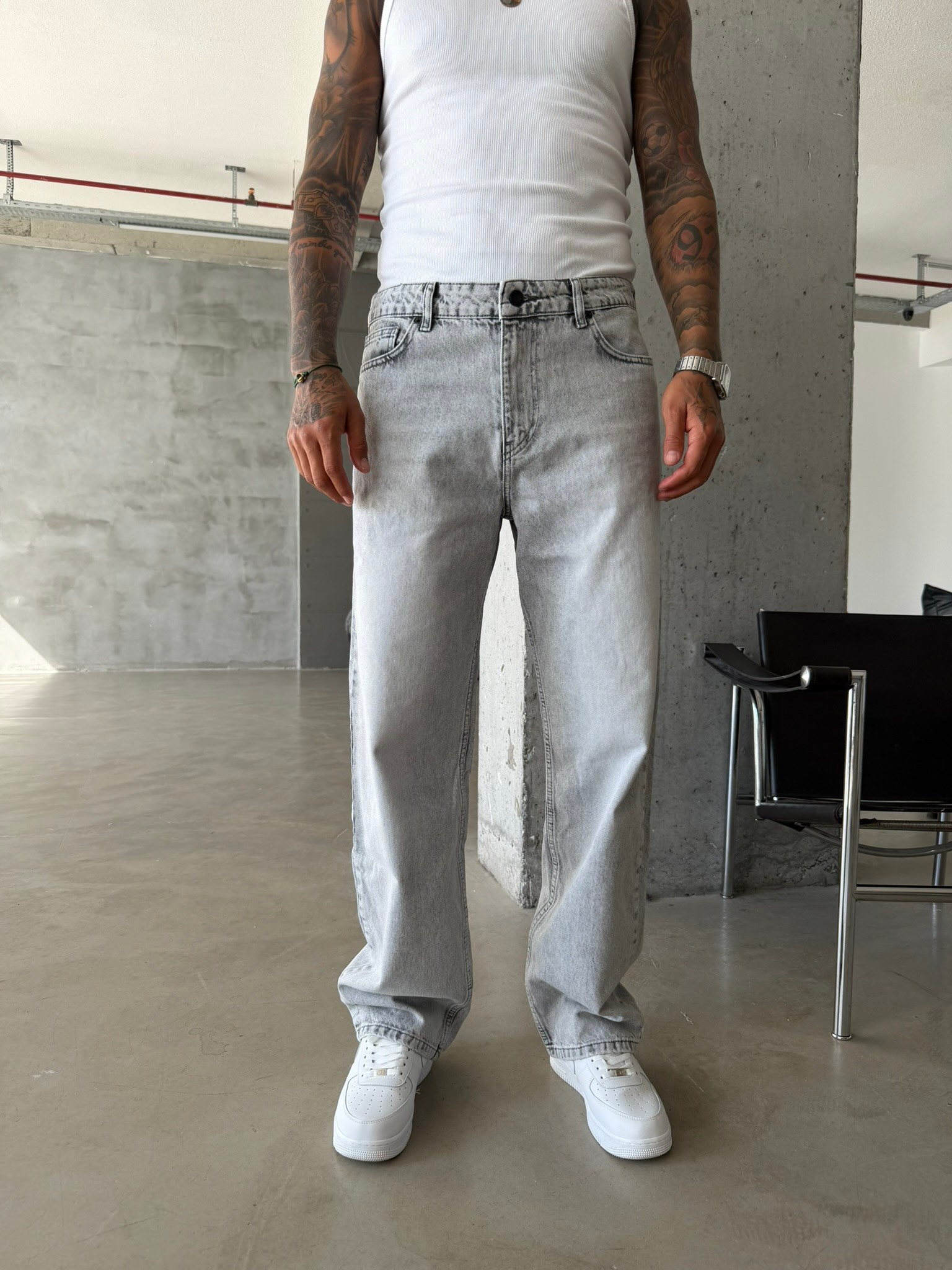 Premium Yıkamalı Basic Baggy Pantolon 