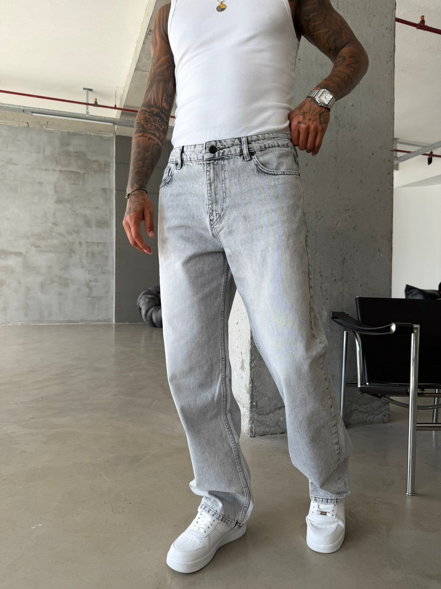 Premium Yıkamalı Basic Baggy Pantolon 