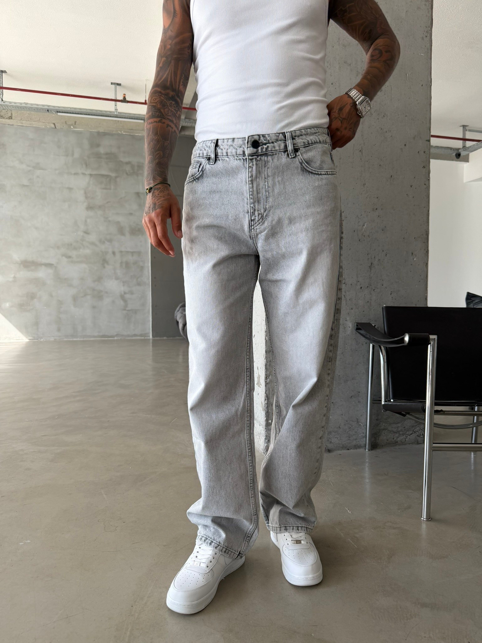 Premium Yıkamalı Basic Baggy Pantolon 