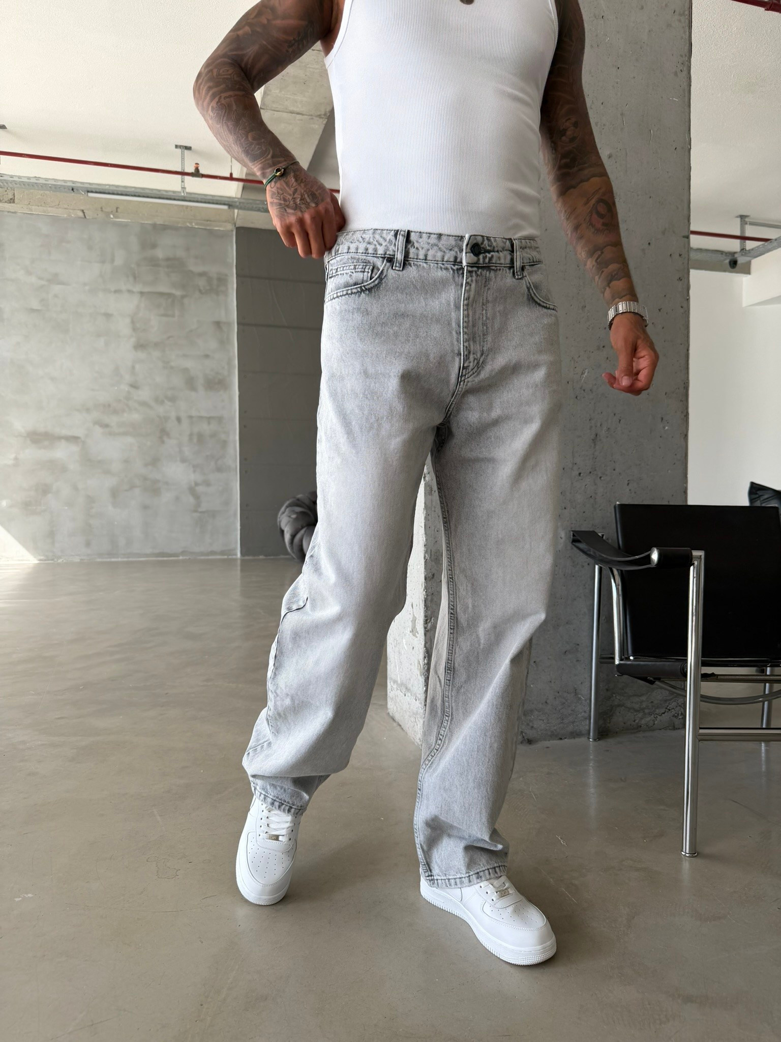Premium Yıkamalı Basic Baggy Pantolon 