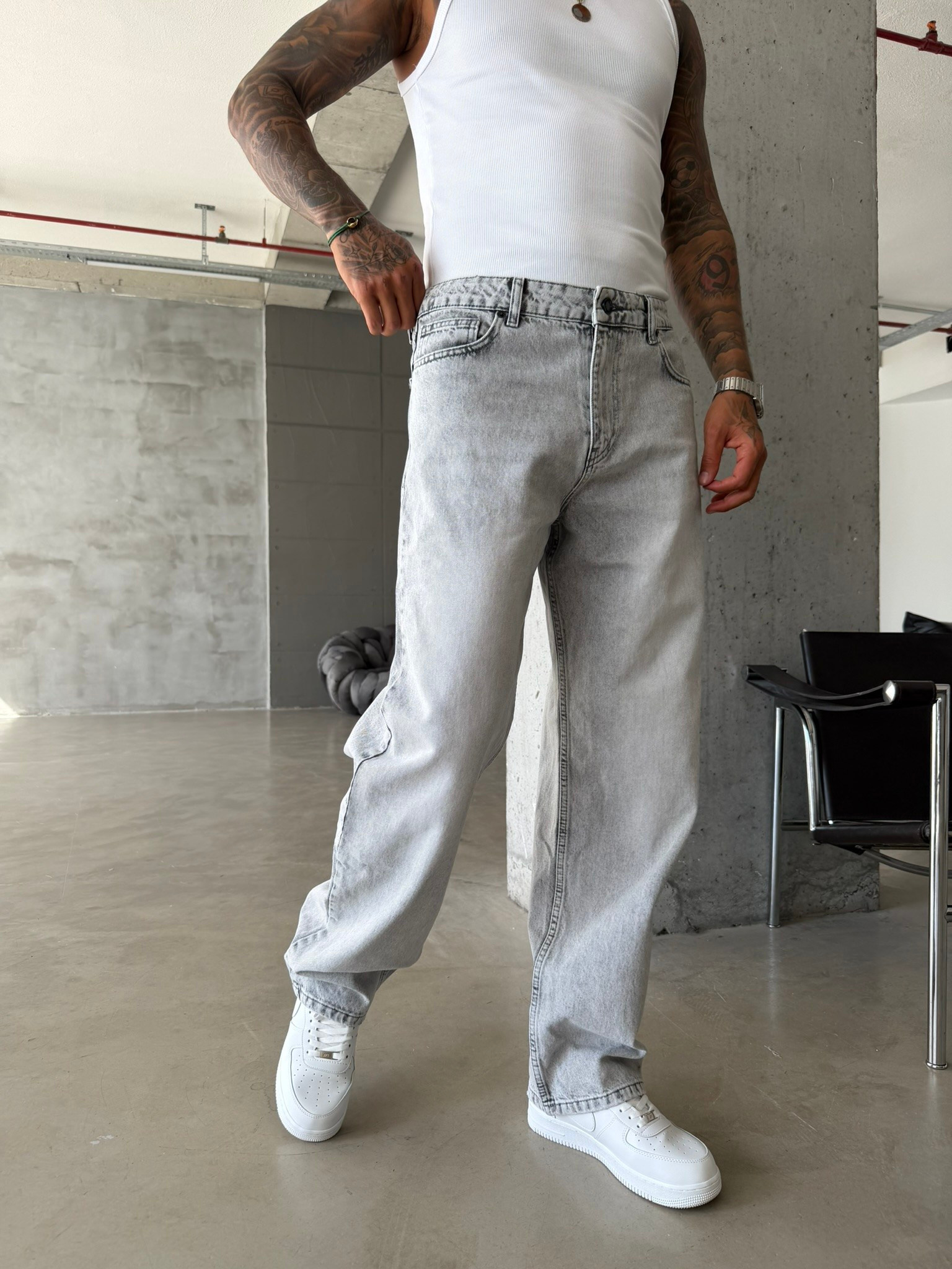 Premium Yıkamalı Basic Baggy Pantolon 