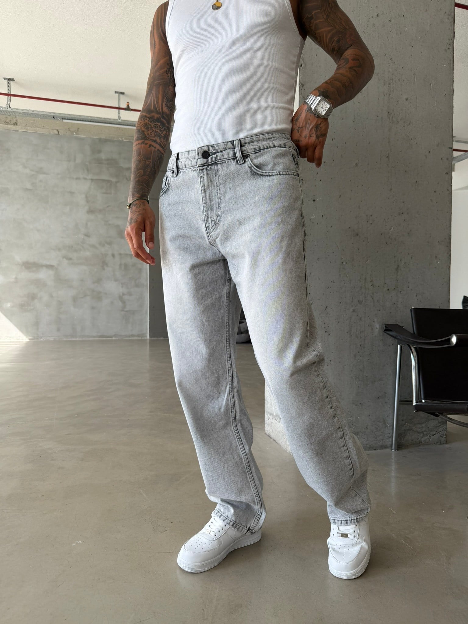Premium Yıkamalı Basic Baggy Pantolon 