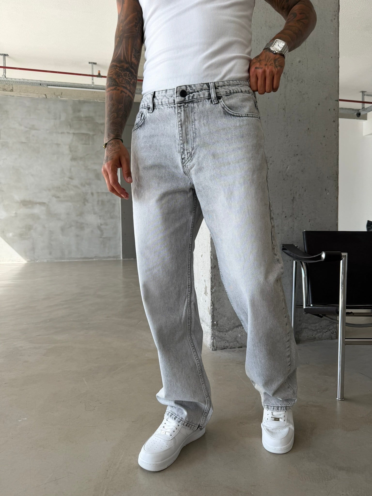 Premium Yıkamalı Basic Baggy Pantolon 